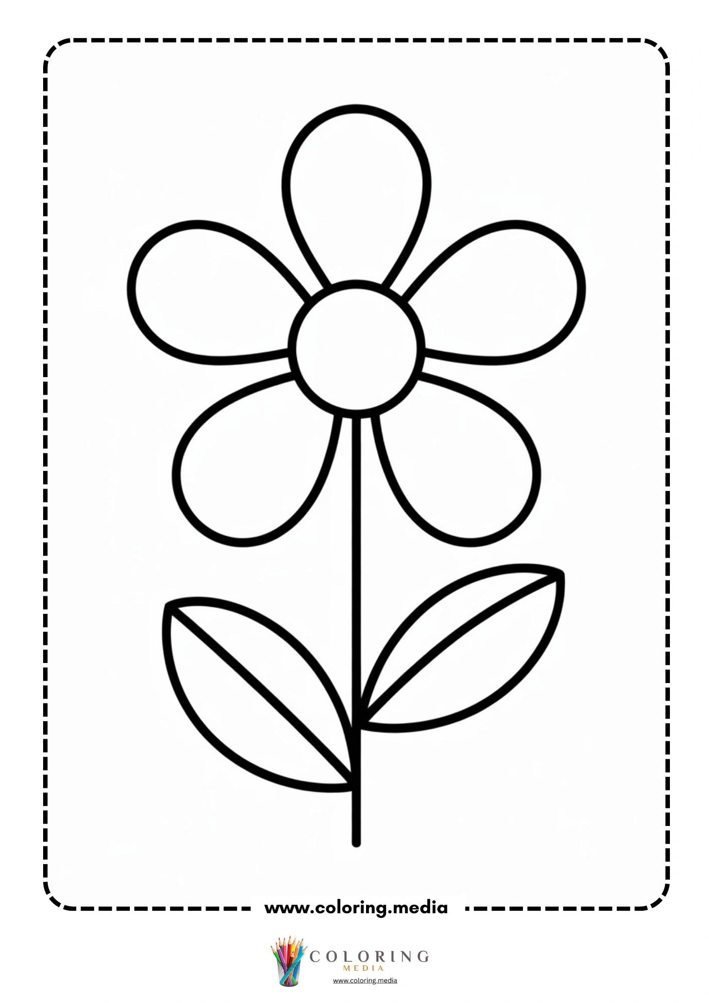 Tall flower with two leaves