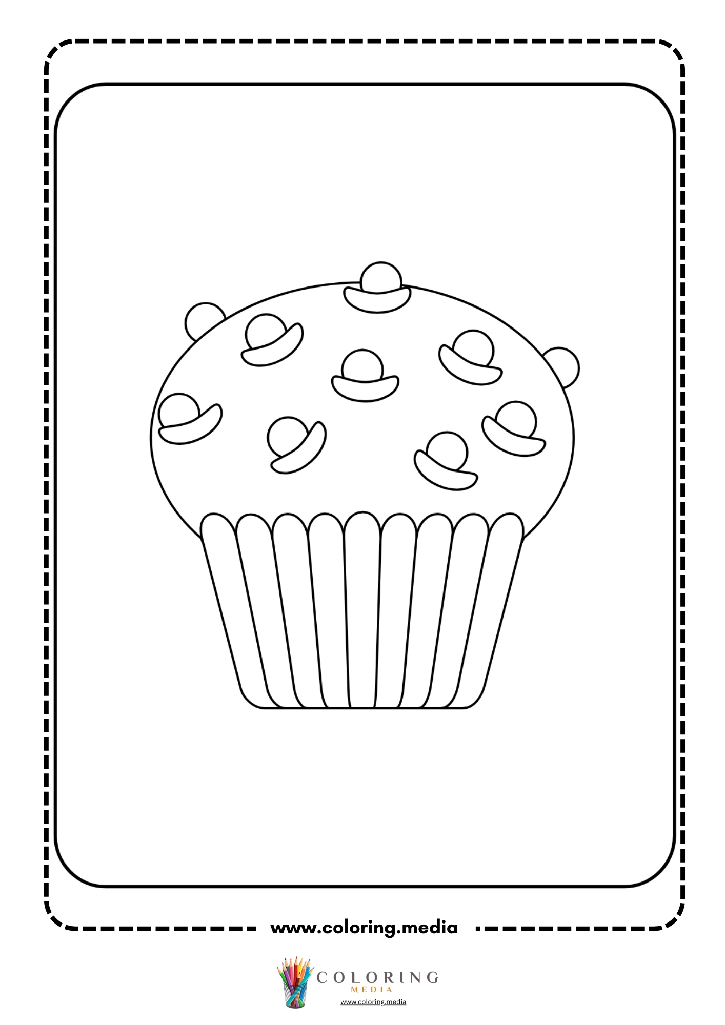 Cupcake with chocolate drizzle and wafer