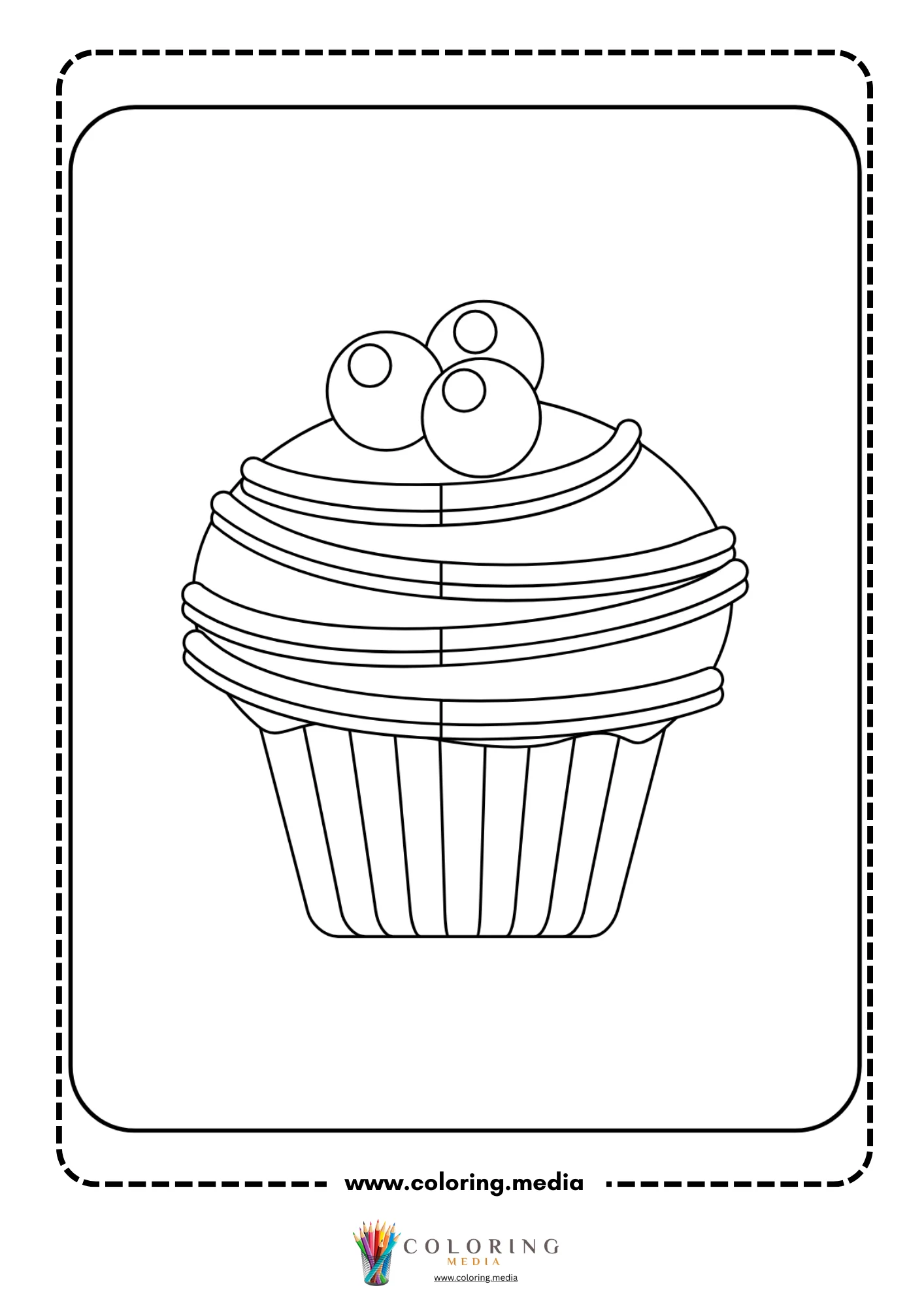 Cupcake topped with round candies
