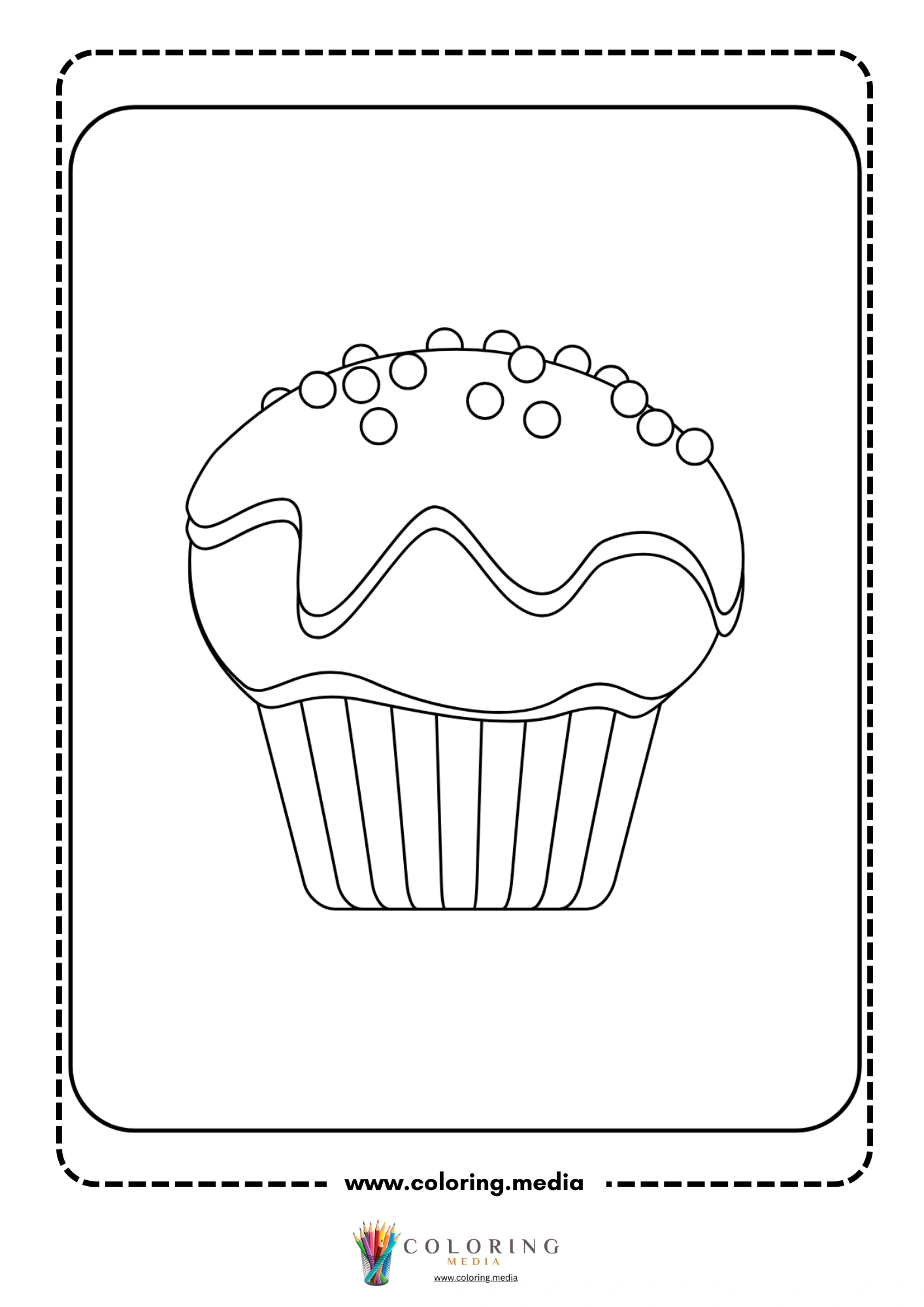 Cupcake with strawberry slice decoration