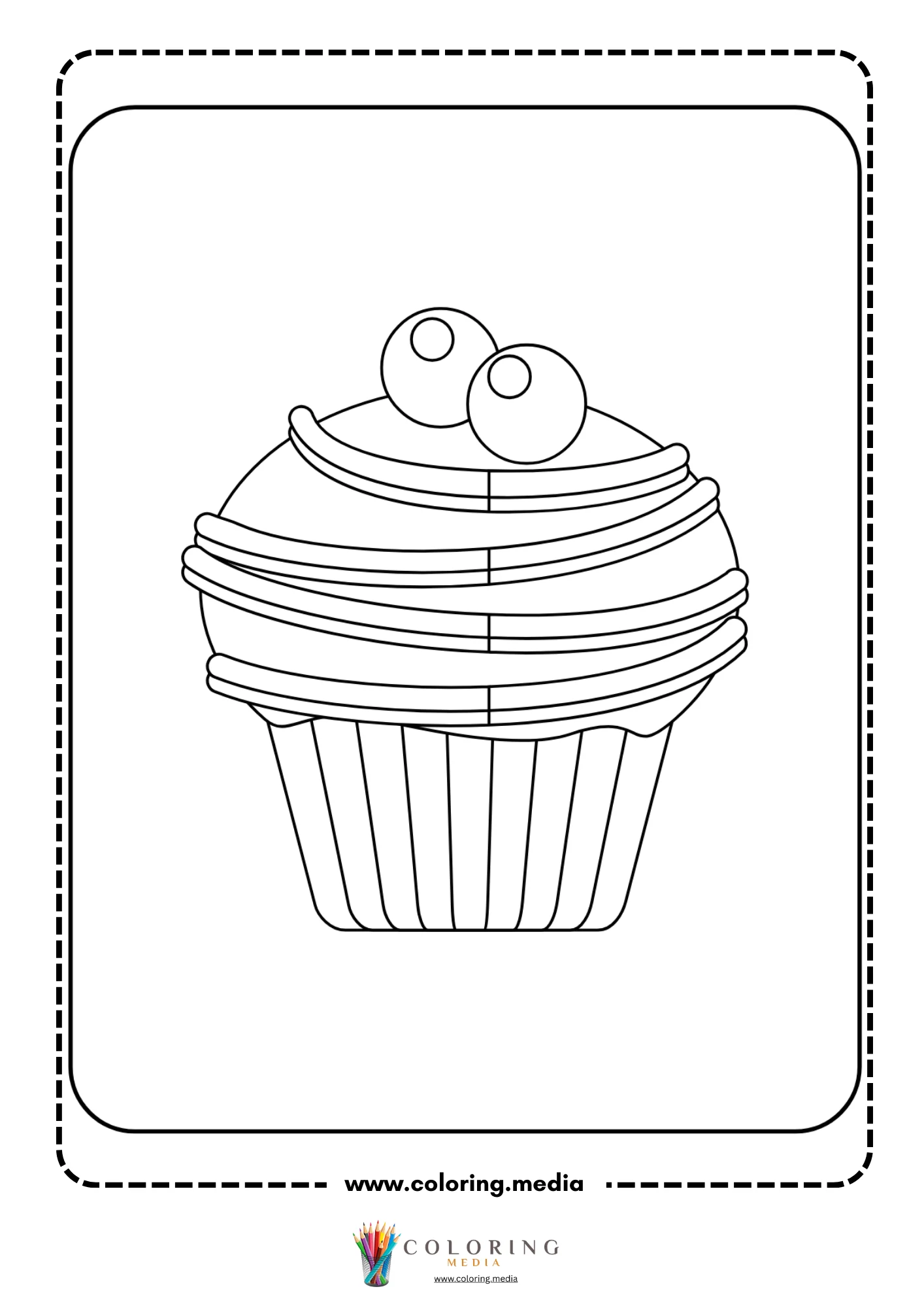 Cupcake with frosting and candy drops