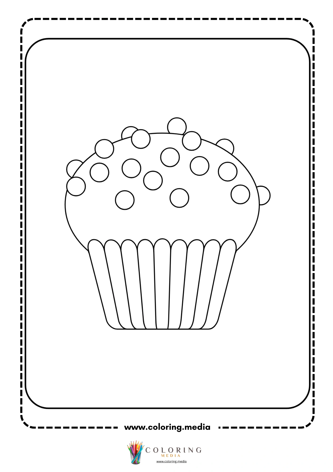 Cupcake with cherry and wavy frosting