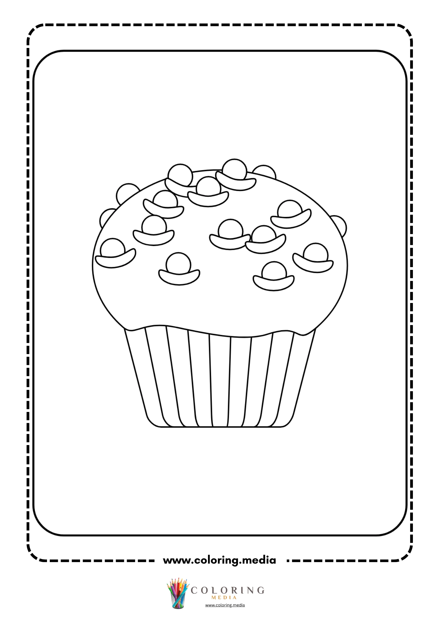 Cupcake with piped icing and berries