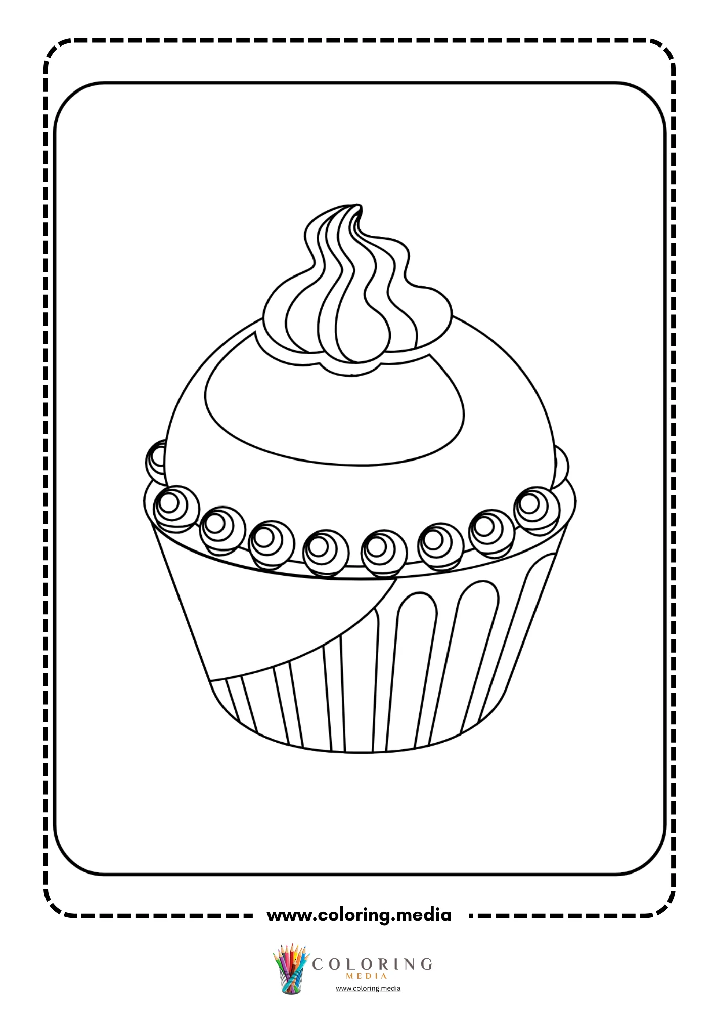 Cupcake with round sprinkle decorations