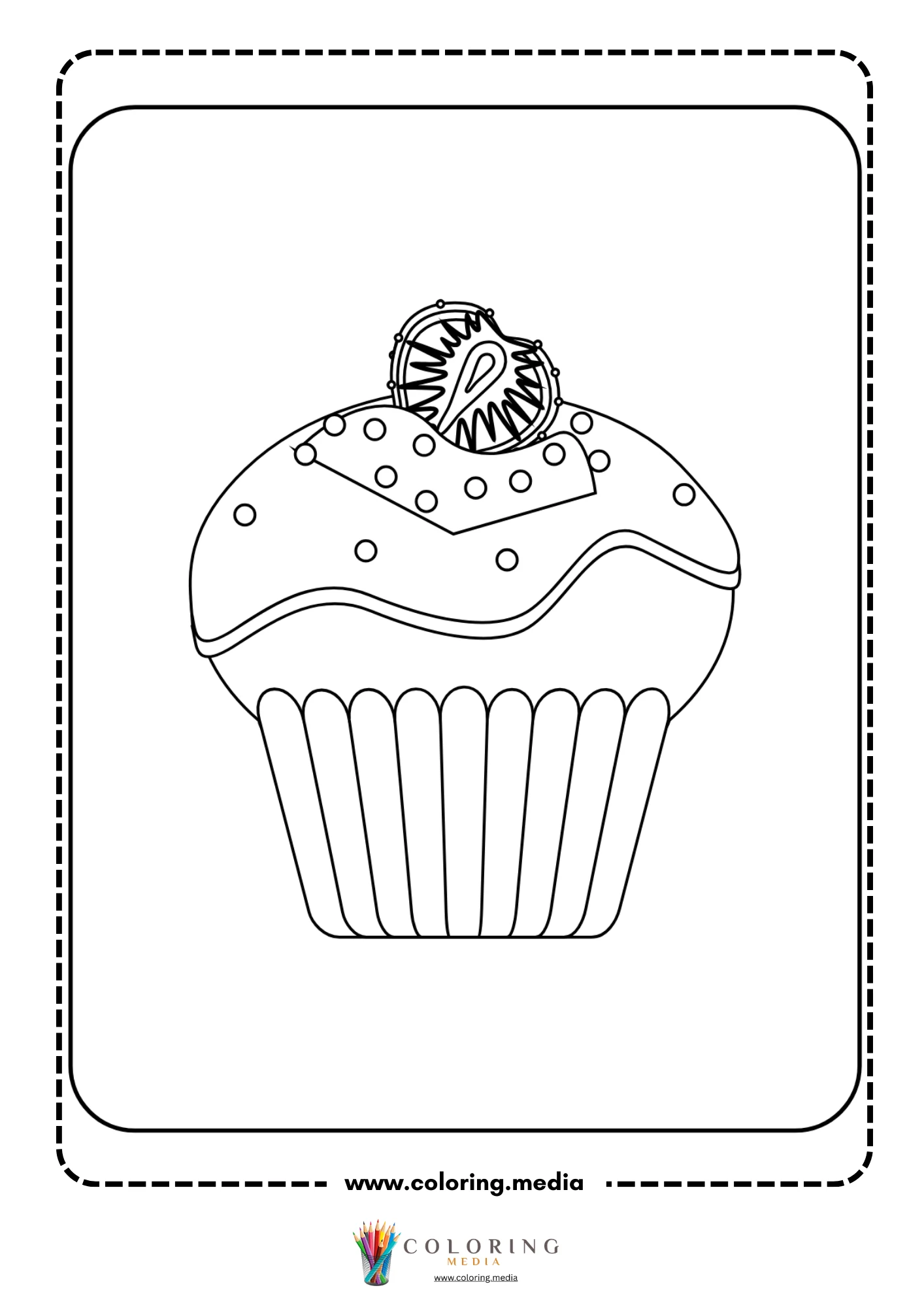 Cupcake with swirled frosting top