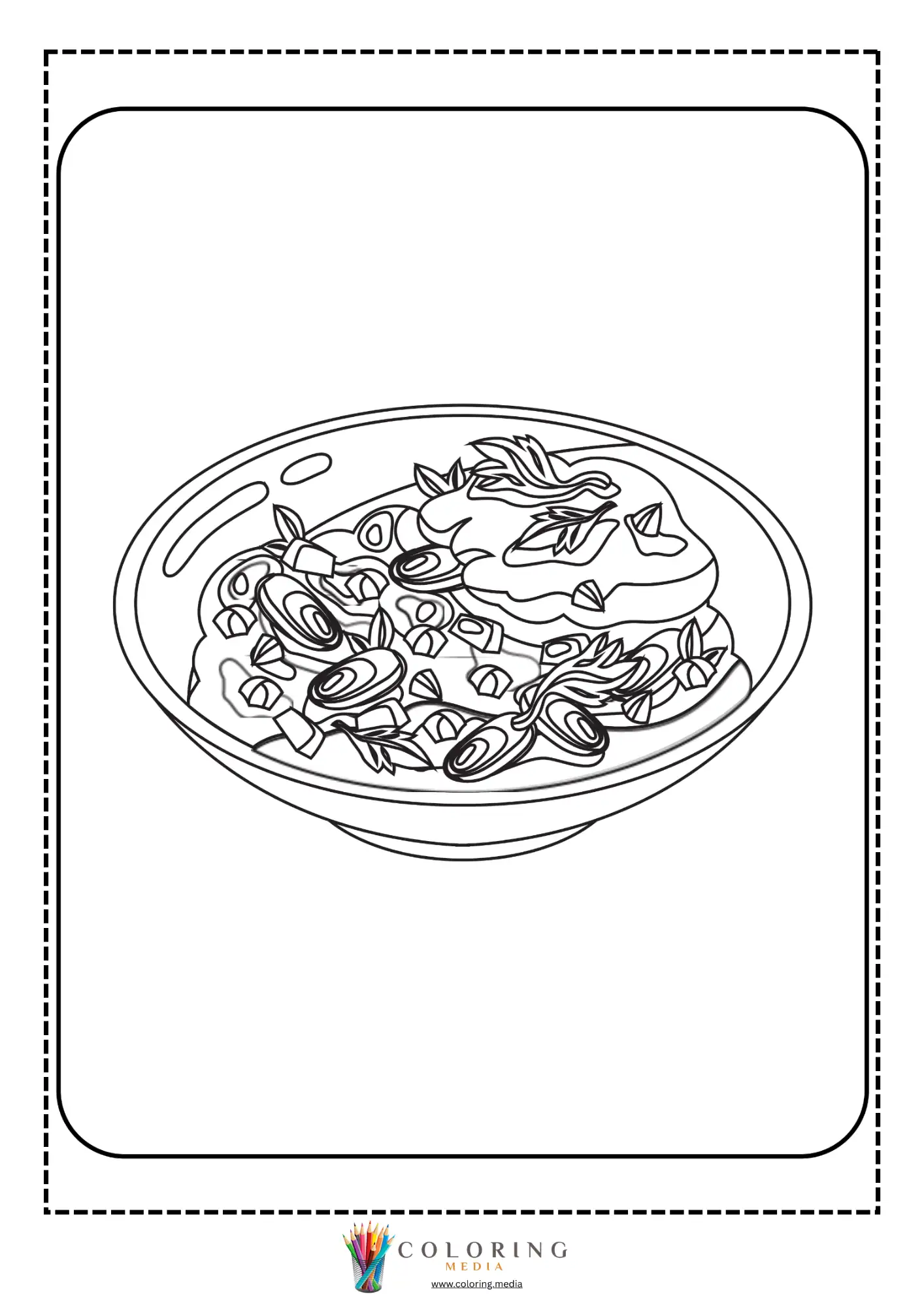 Noodle bowl with assorted toppings