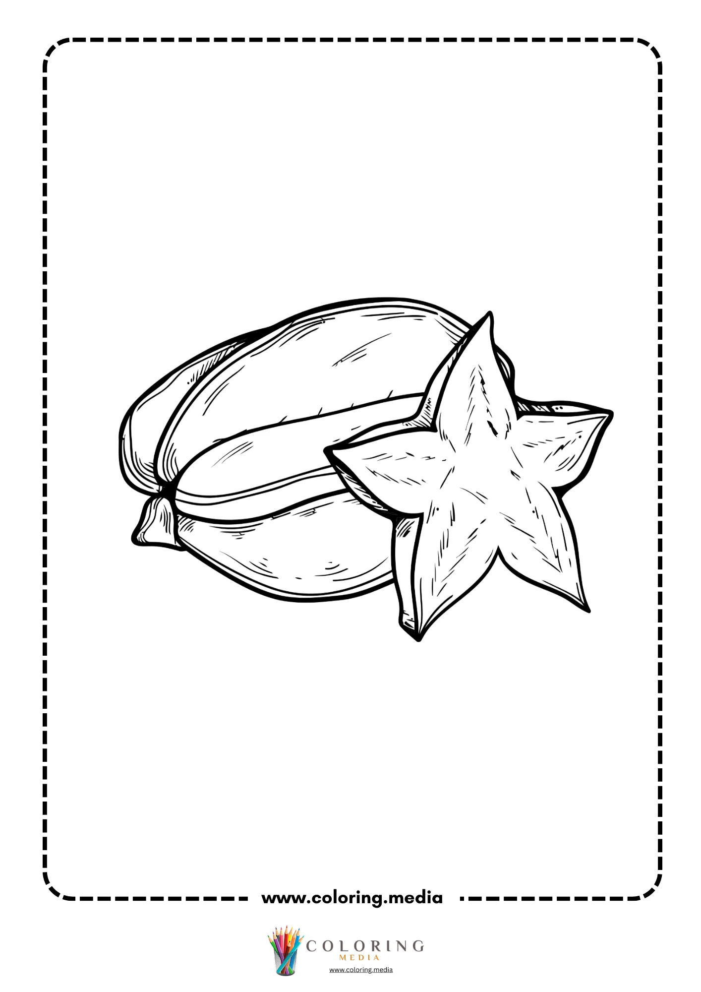 Starfruit with whole fruit behind it