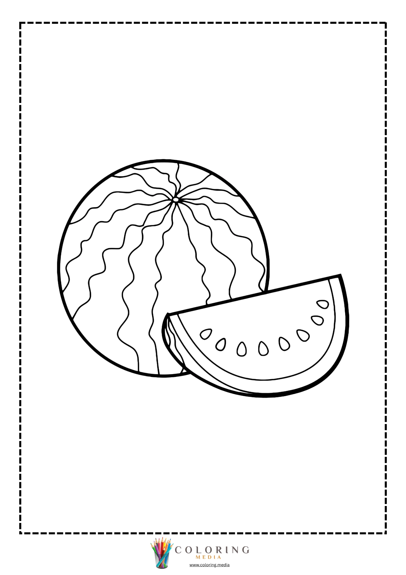 Watermelon with sliced wedge