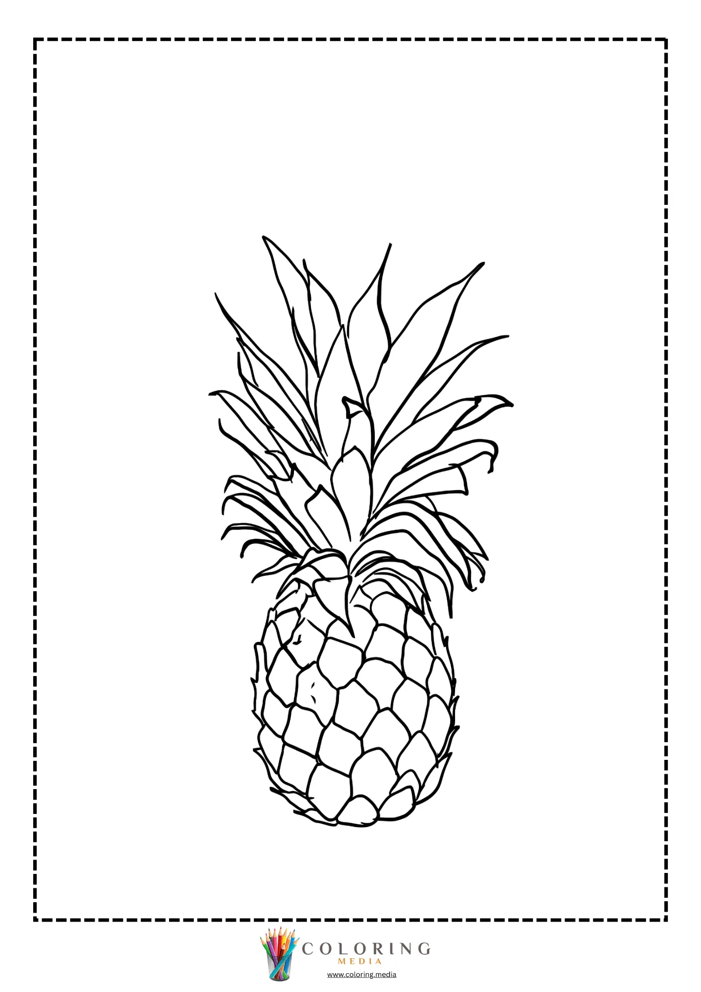 Pineapple with leafy crown