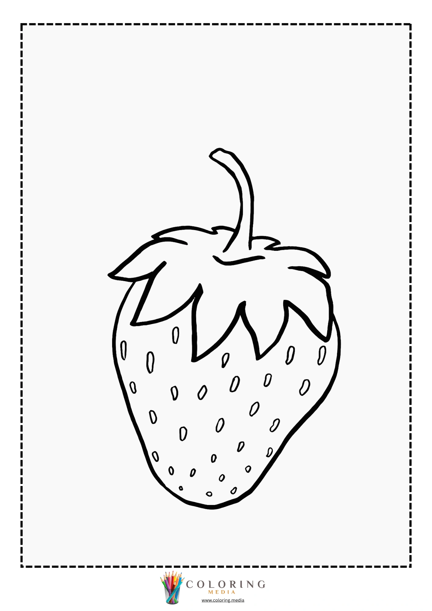 Large strawberry with leafy top
