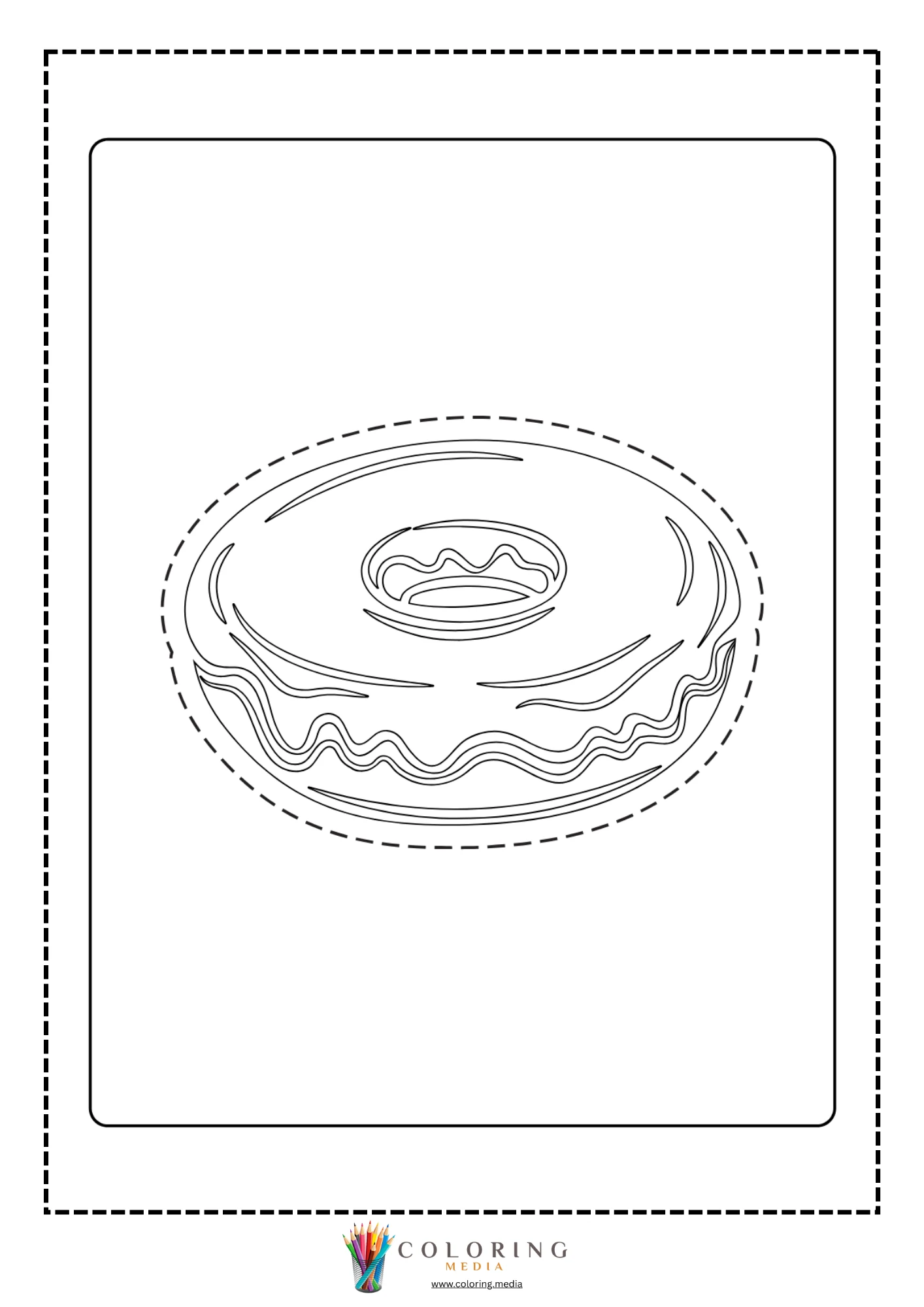 Plain donut with smooth icing stripes