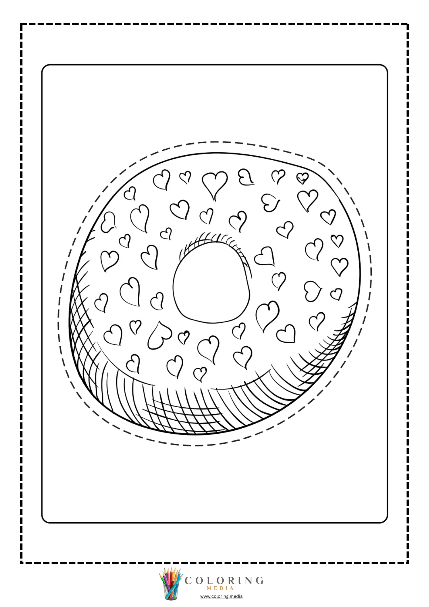 Donut covered in heart sprinkles