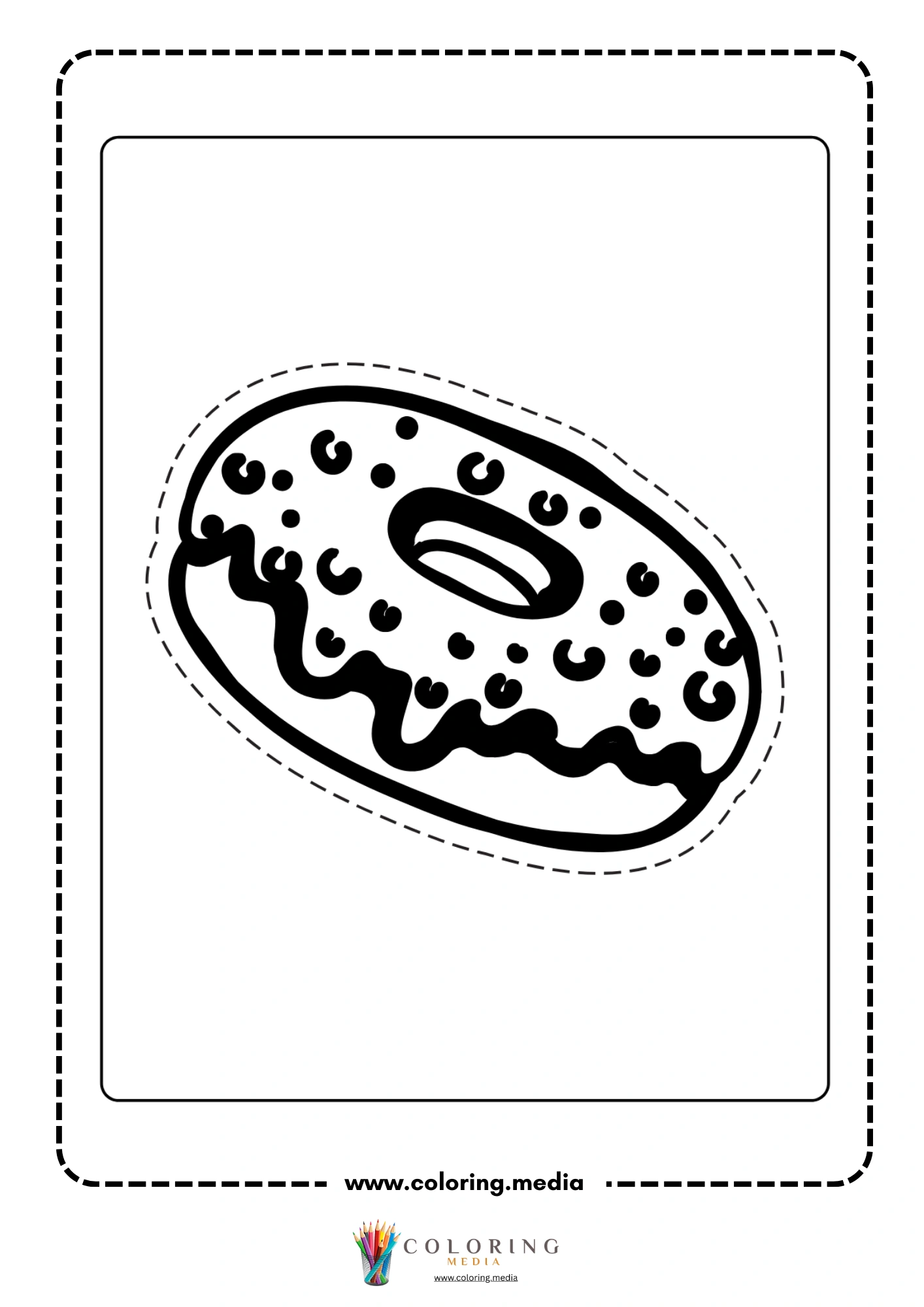 Donut with icing and round toppings