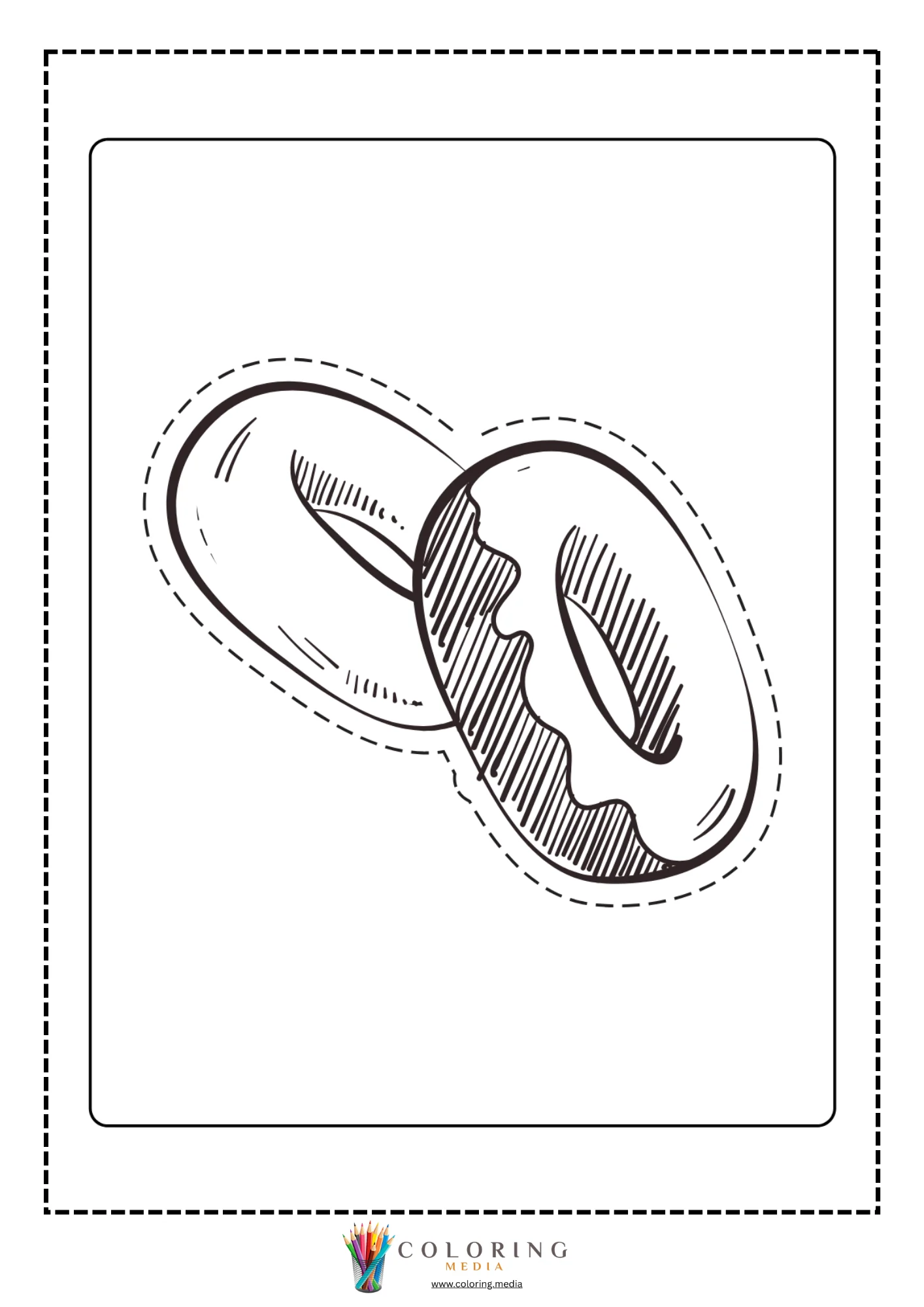 Donut with wavy icing lines