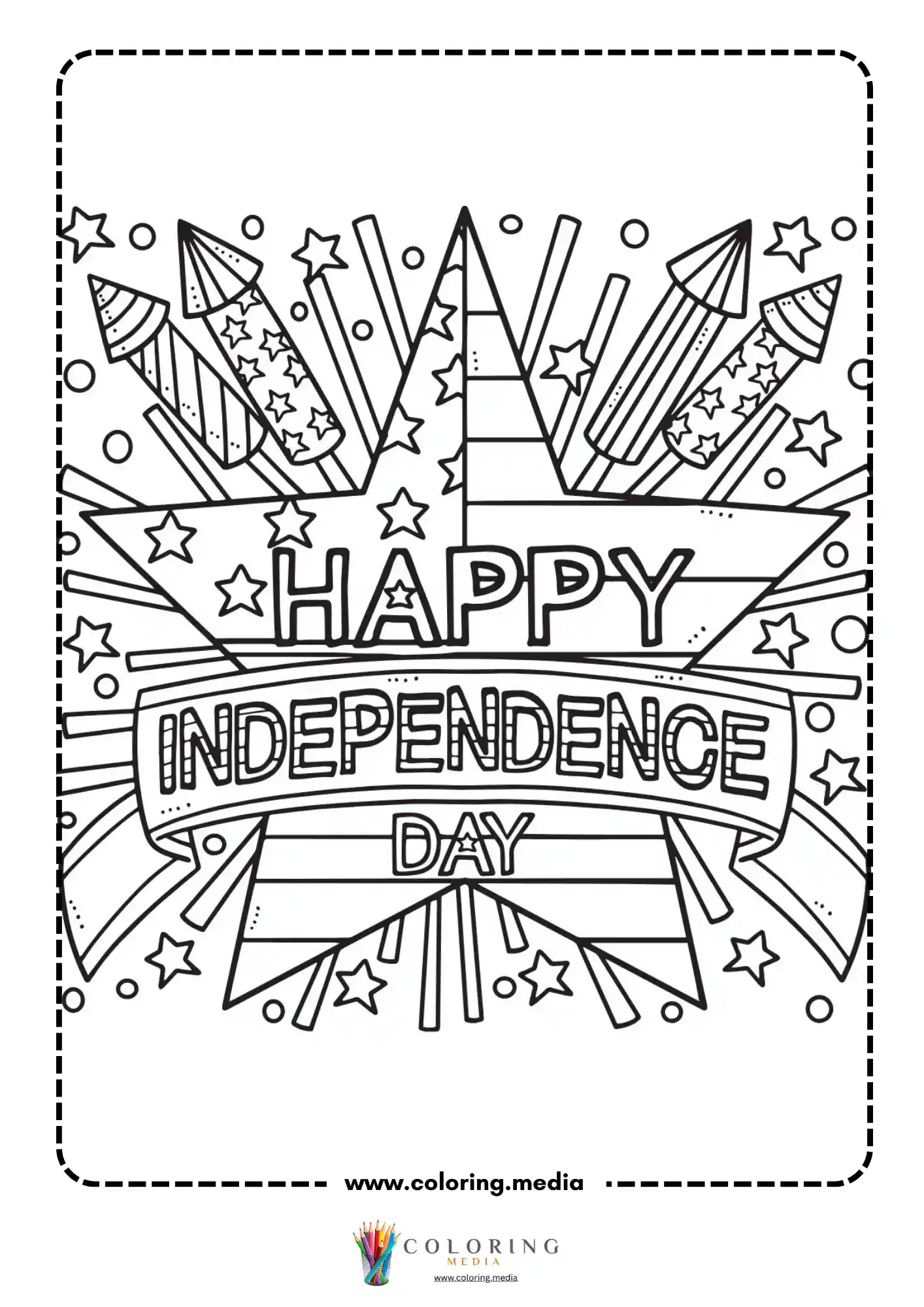 Happy Independence Day fireworks banner