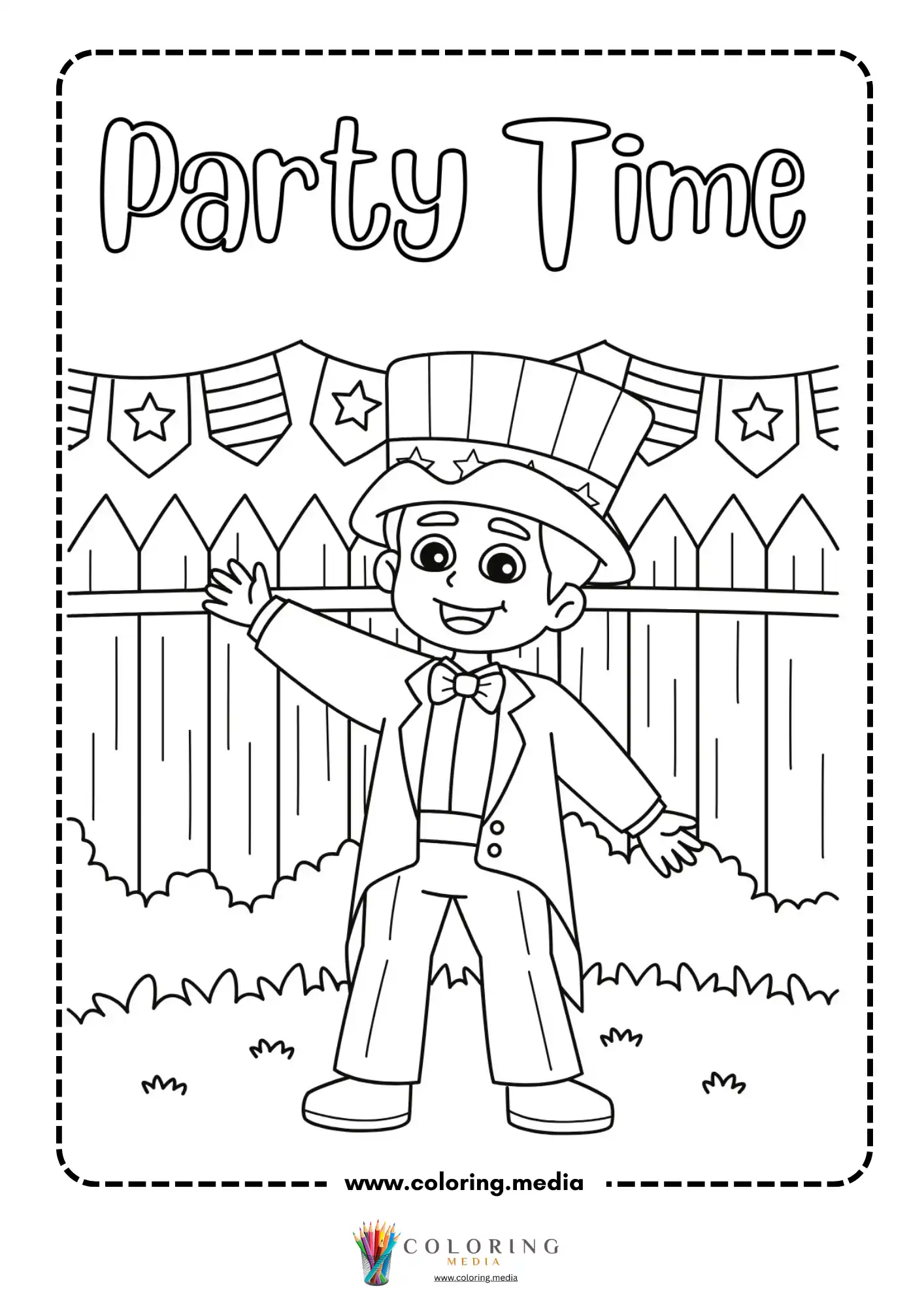 Uncle Sam party time yard scene