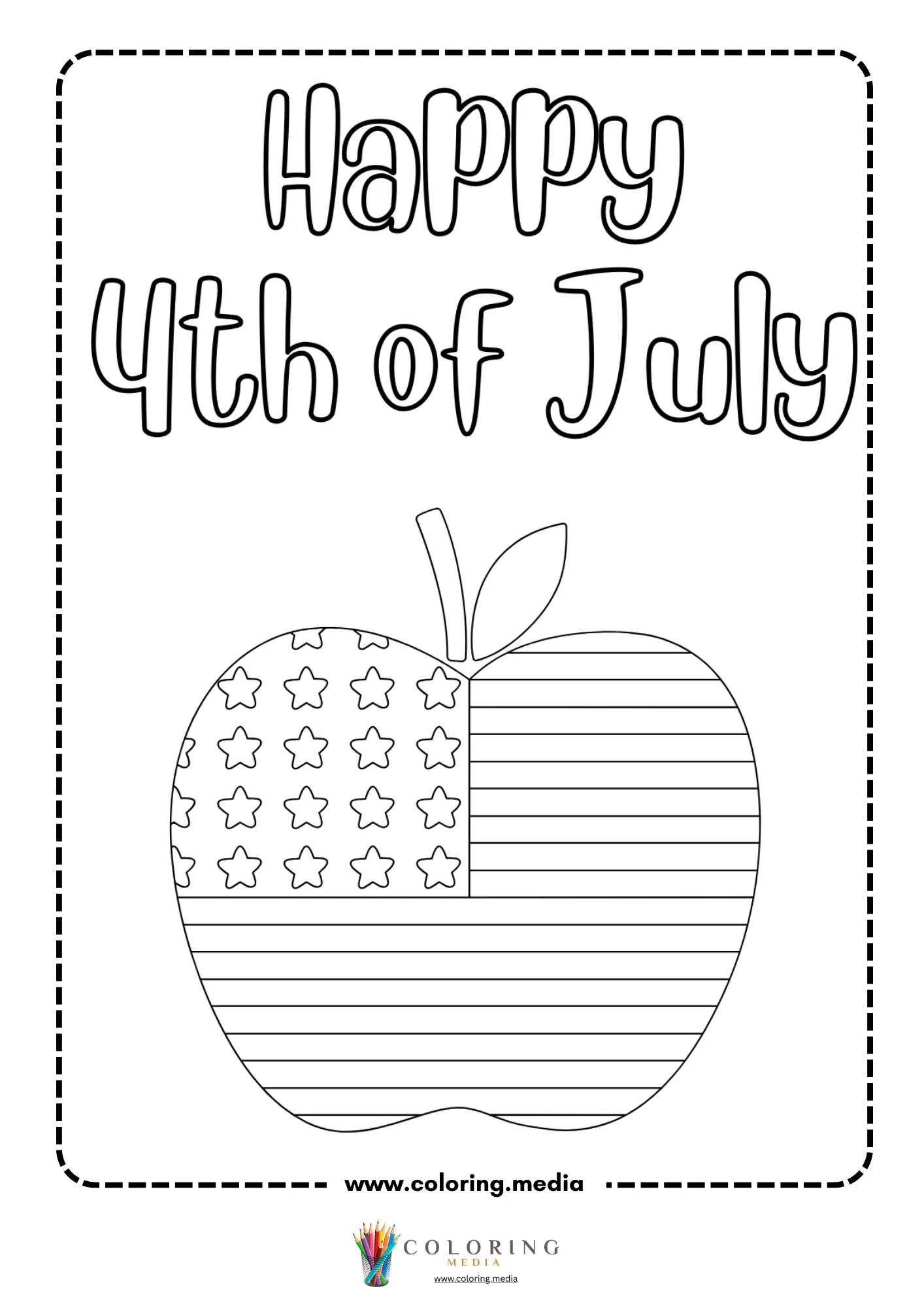 Happy 4th of July apple flag