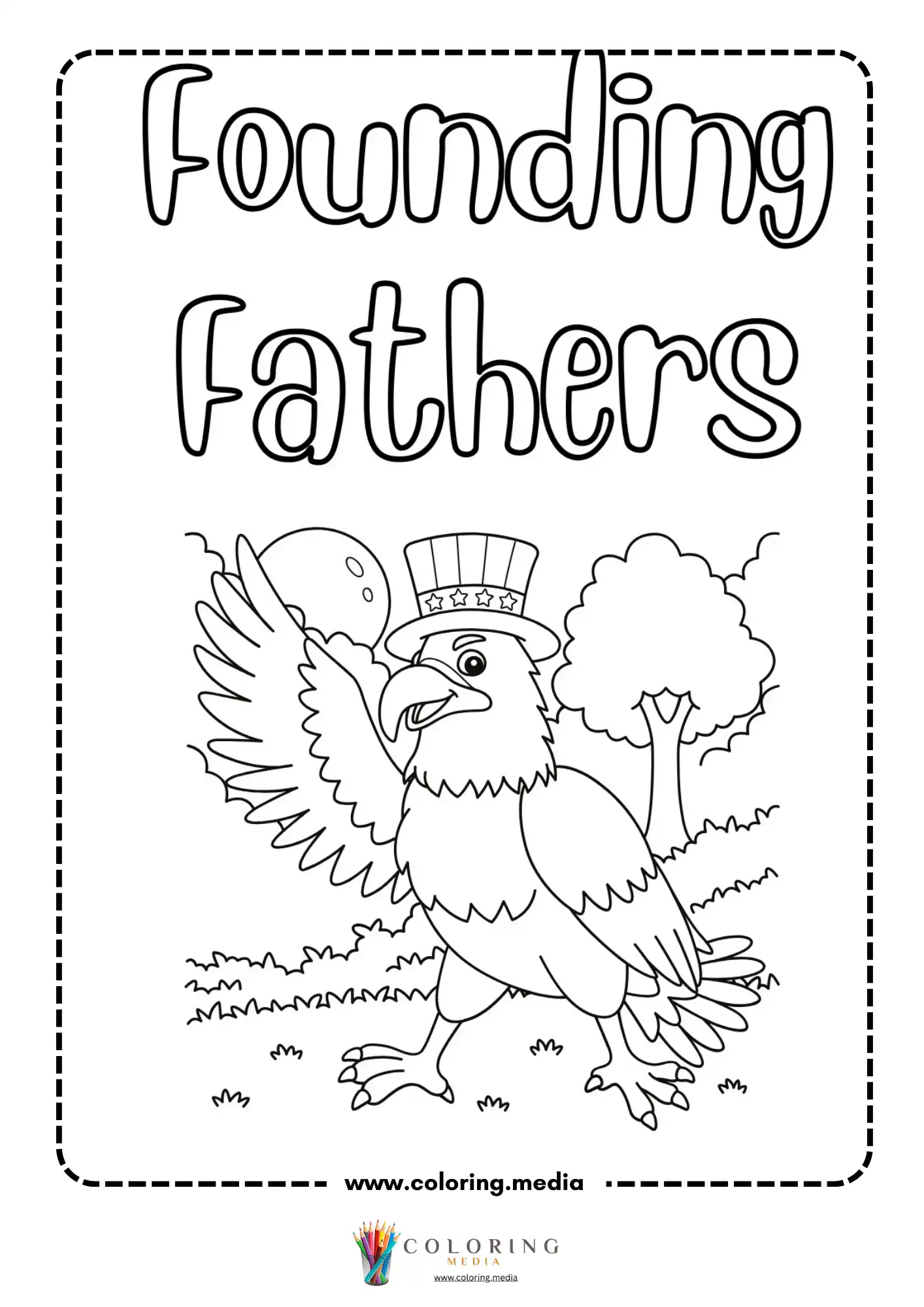 Founding Fathers eagle in top hat