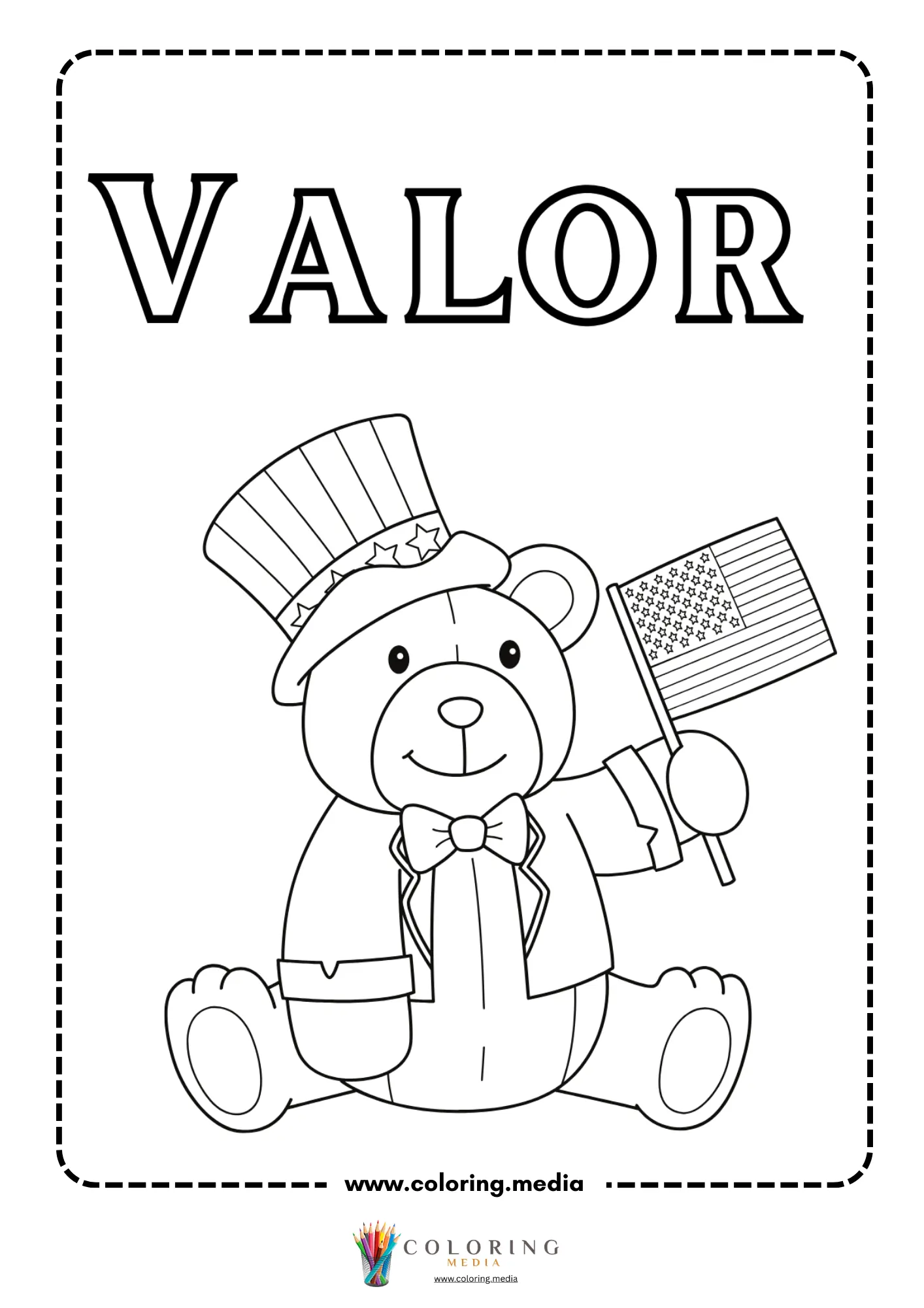 Teddy bear with Valor flag