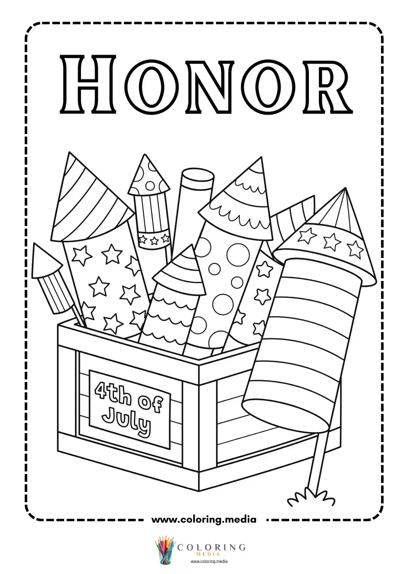 Fireworks crate with Honor text
