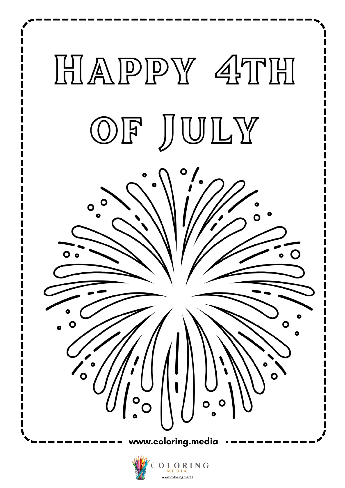 Happy 4th of July firework burst