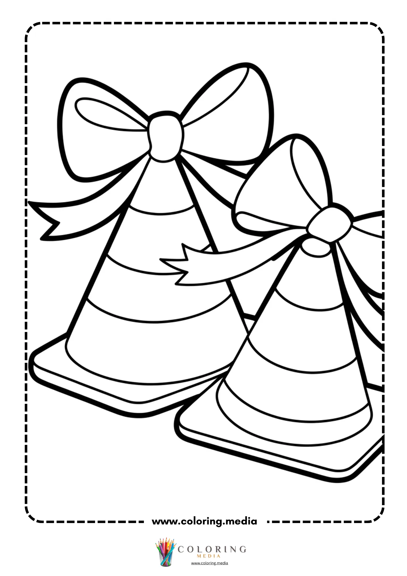 Christmas cones with ribbon bows