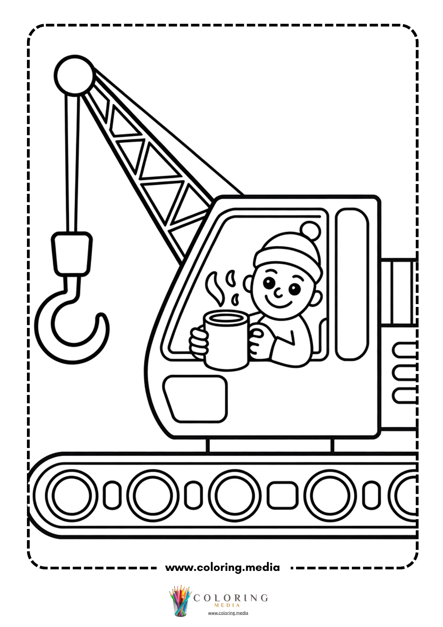 Crawler crane driver with cocoa