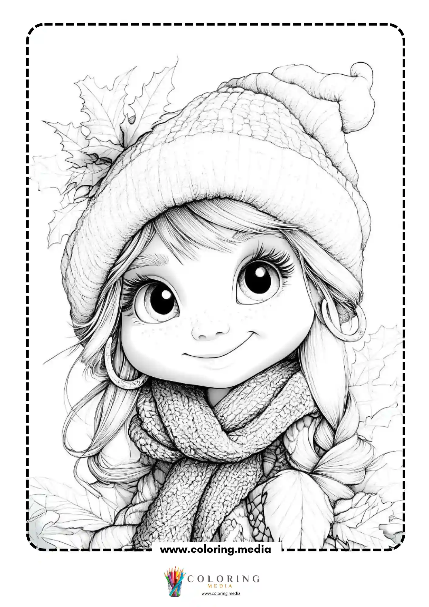 Elf with twin braids and leaves