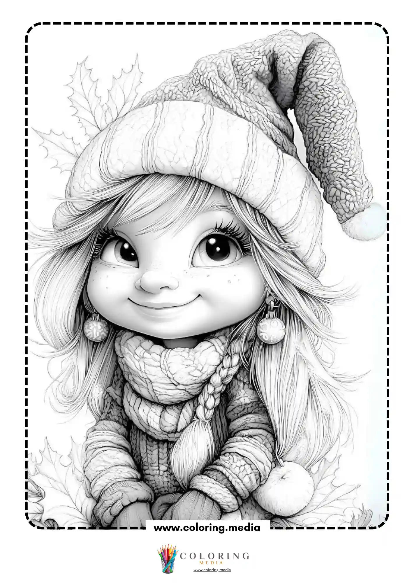 Christmas elf portrait with scarf