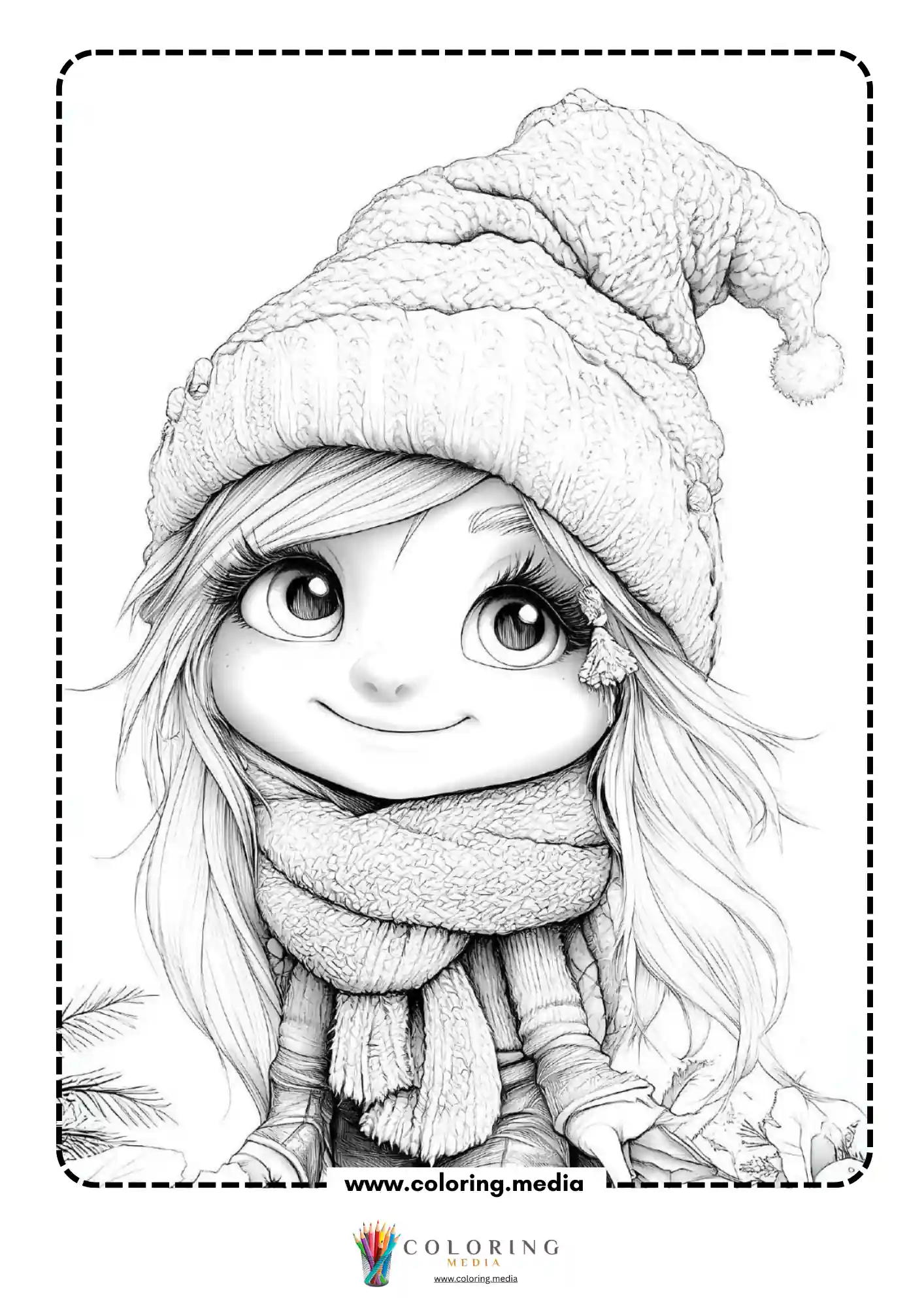 Elf girl with braided hair and hat