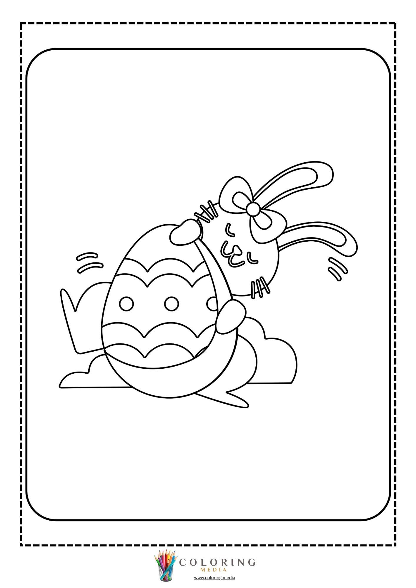 Bunny leaning on Easter egg