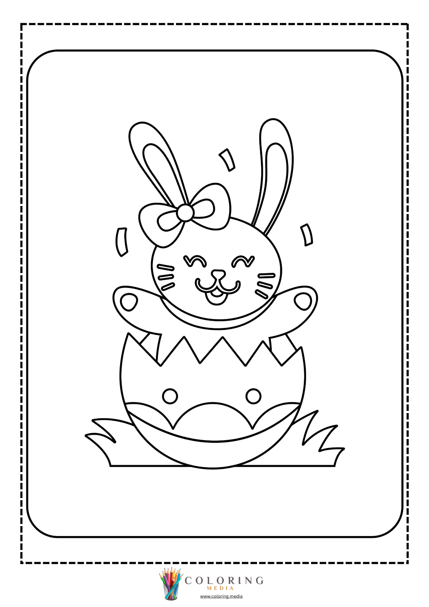 Bunny popping out of egg shell