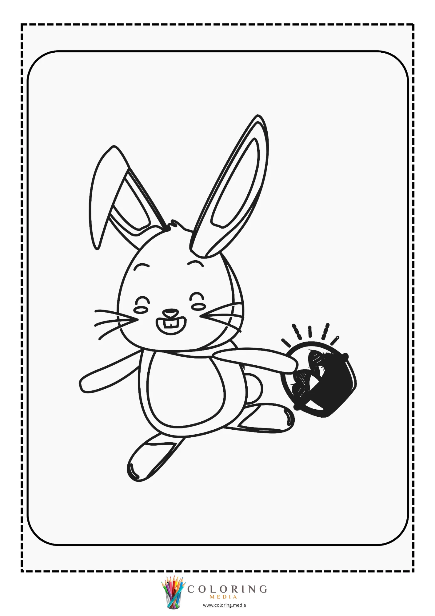 Easter bunny carrying basket