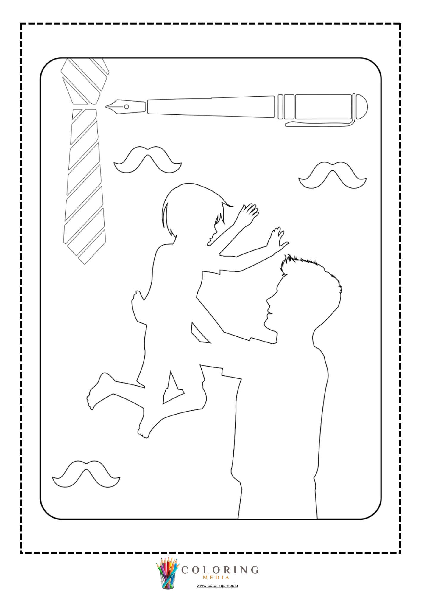 Dad lifting child silhouette