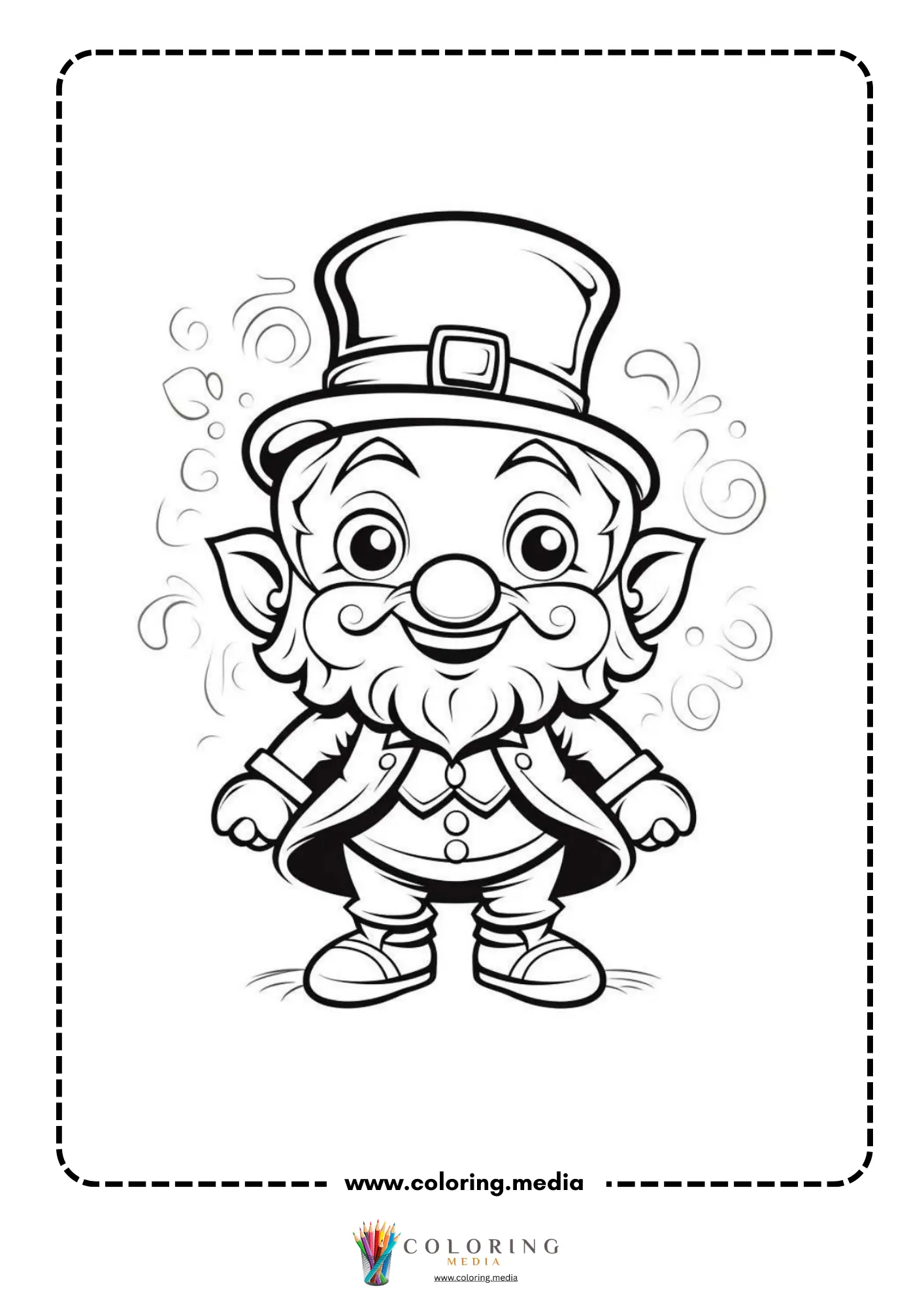 Standing leprechaun in top hat