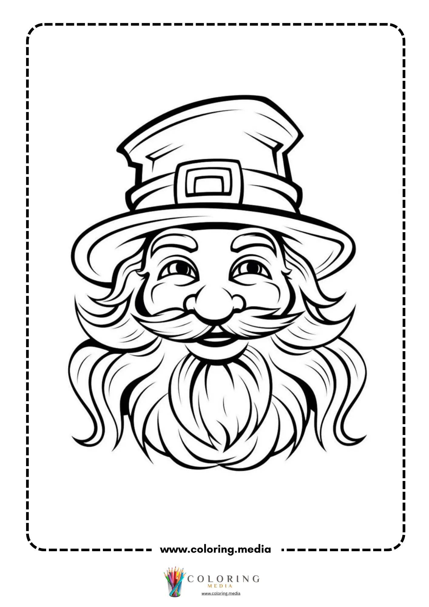 Leprechaun face with beard and hat