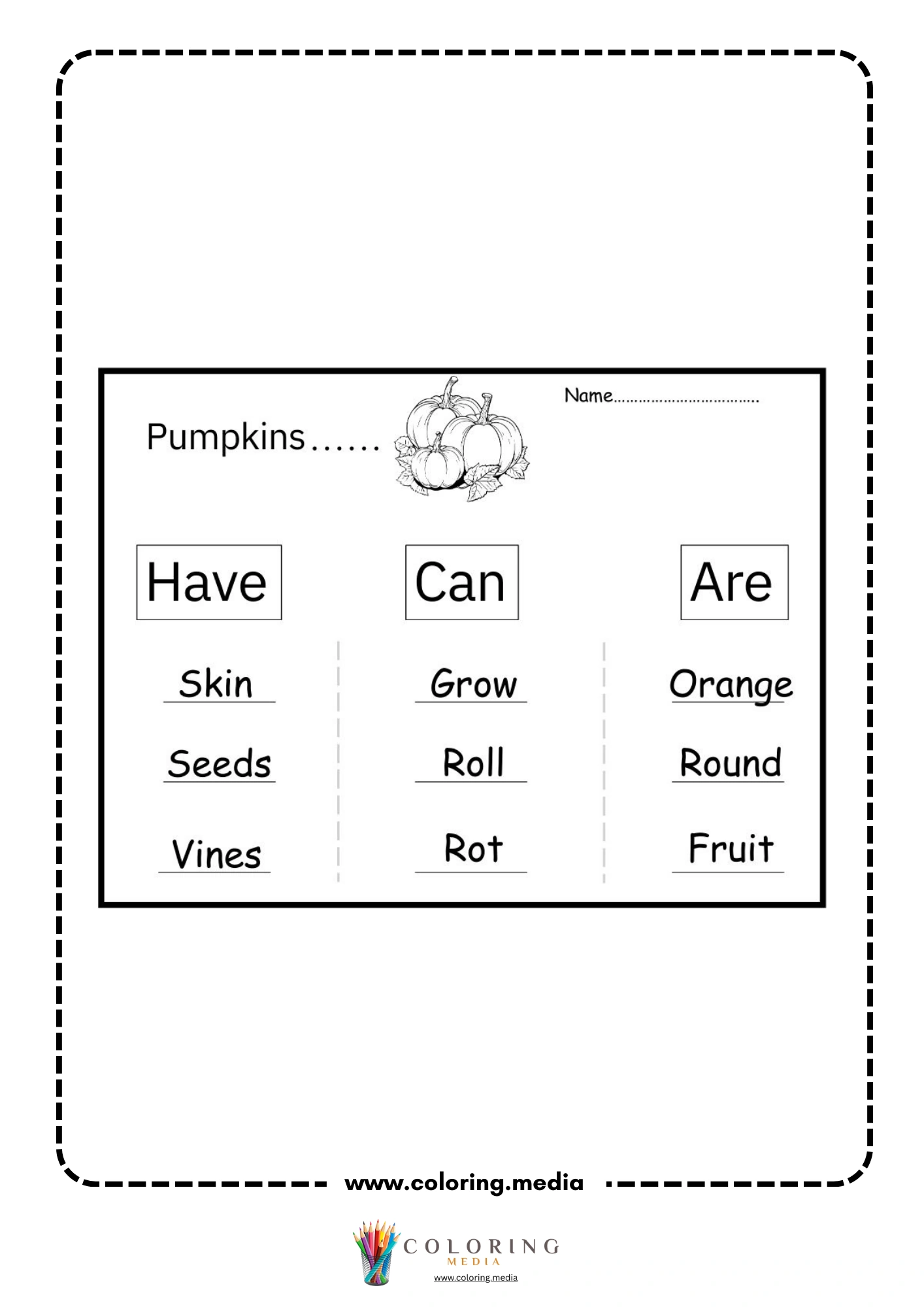 Pumpkins have can are worksheet