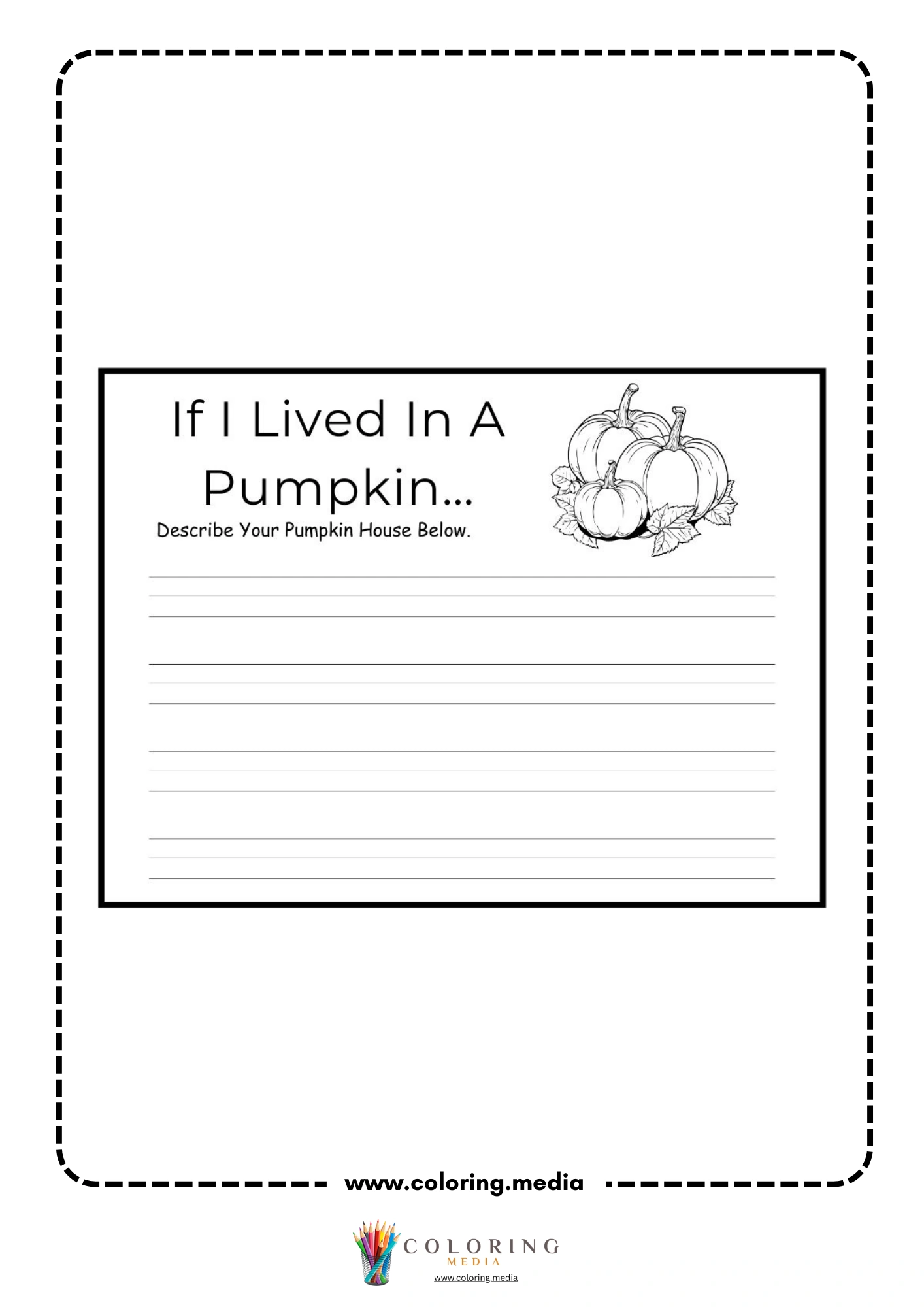 If I lived in a pumpkin writing worksheet
