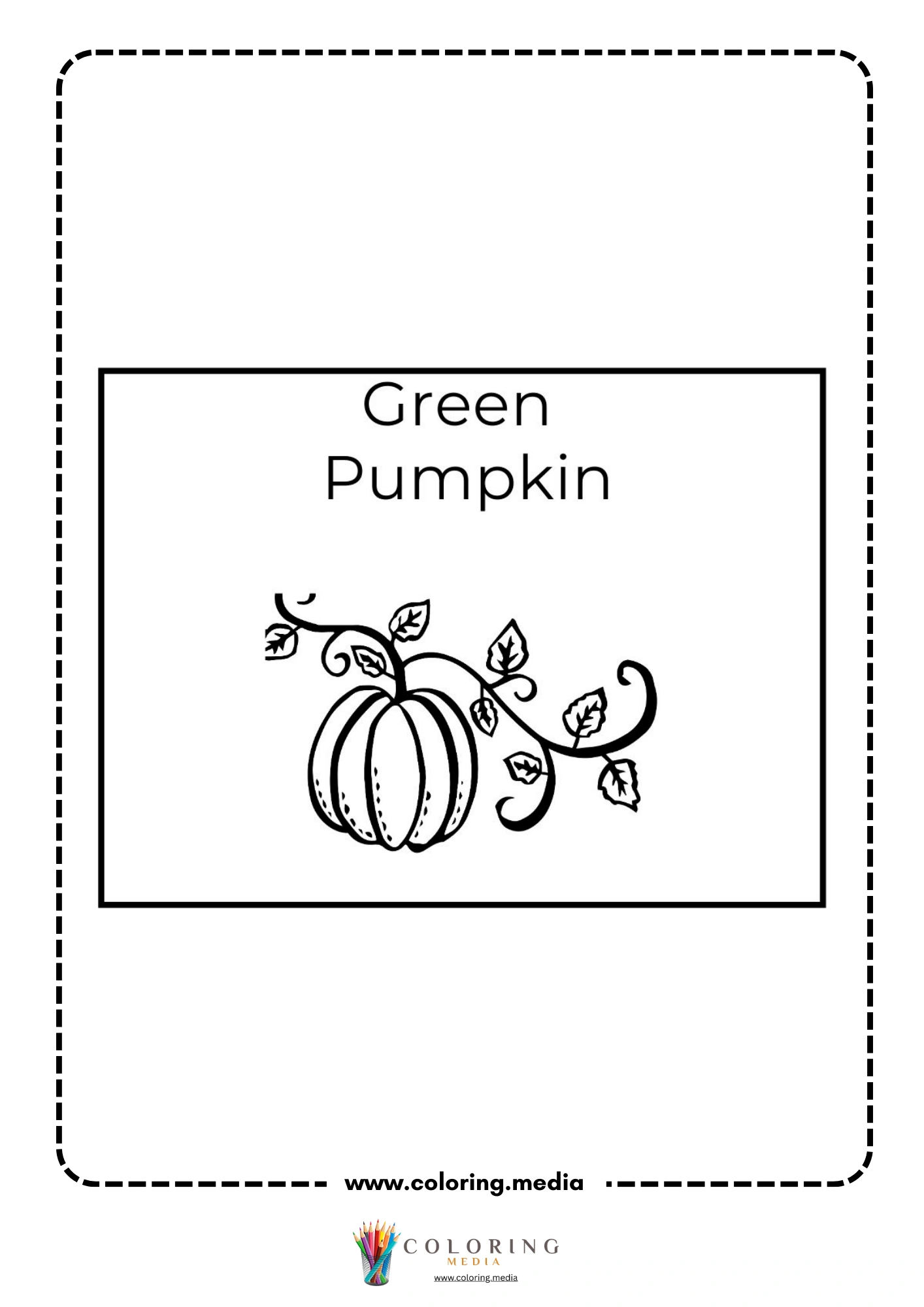 Green pumpkin vocabulary page