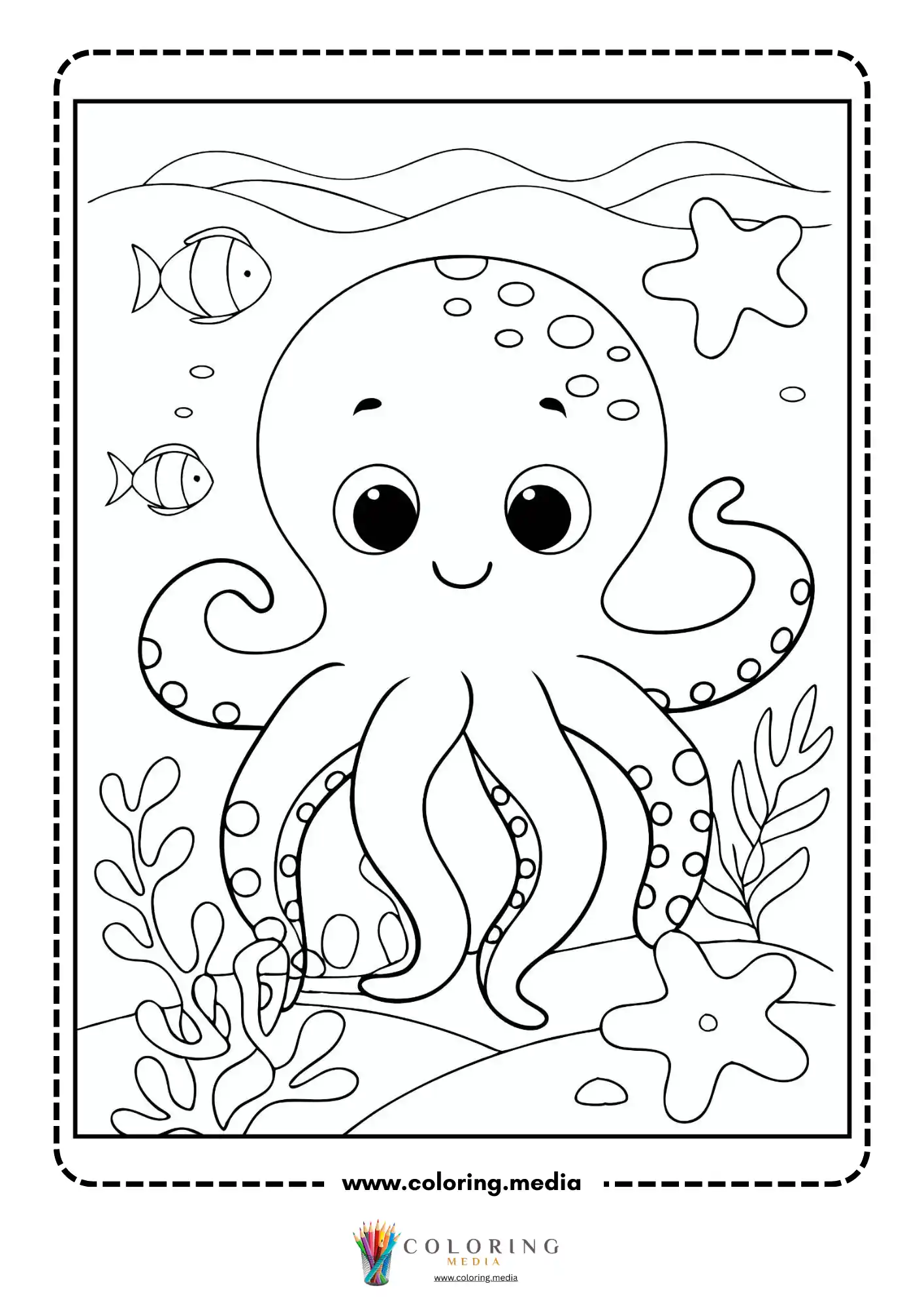 Octopus resting on the seafloor