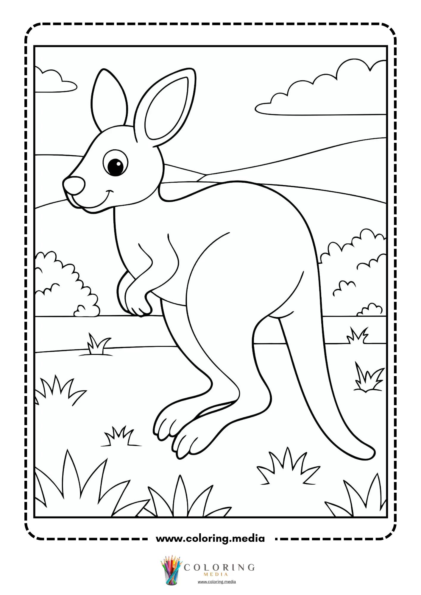 Kangaroo standing in open grassland