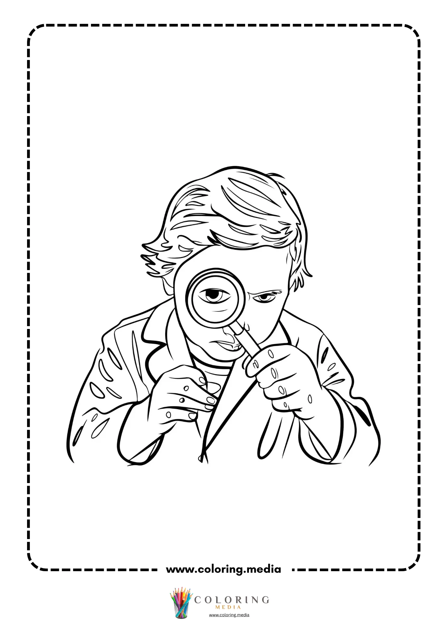 Scientist with magnifying glass