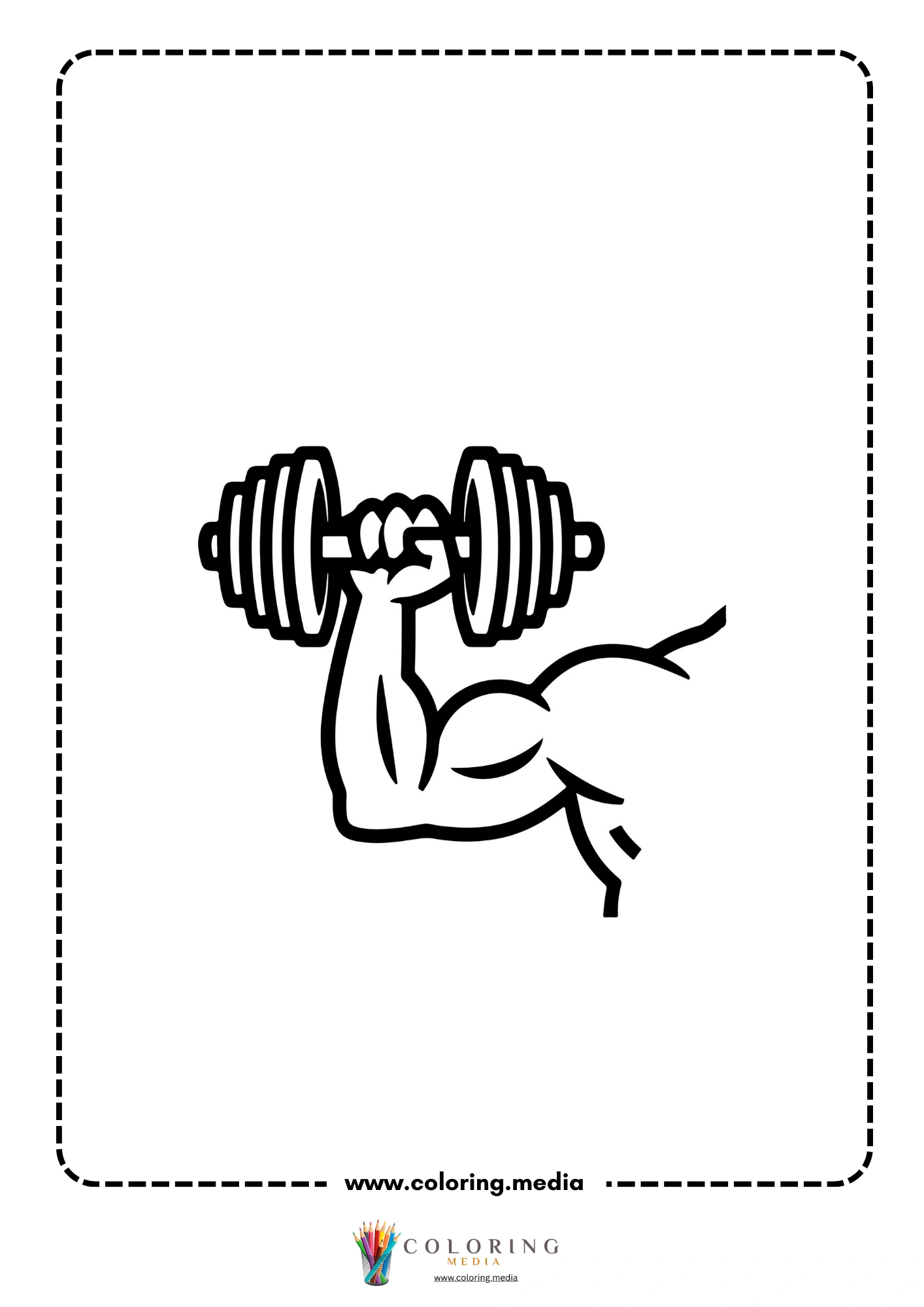 Strong arm lifting weights