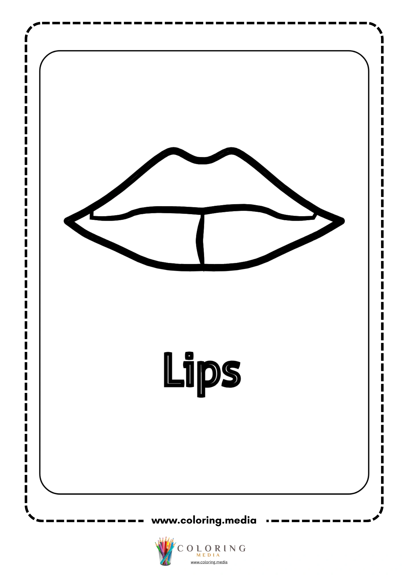 Lips body part outline