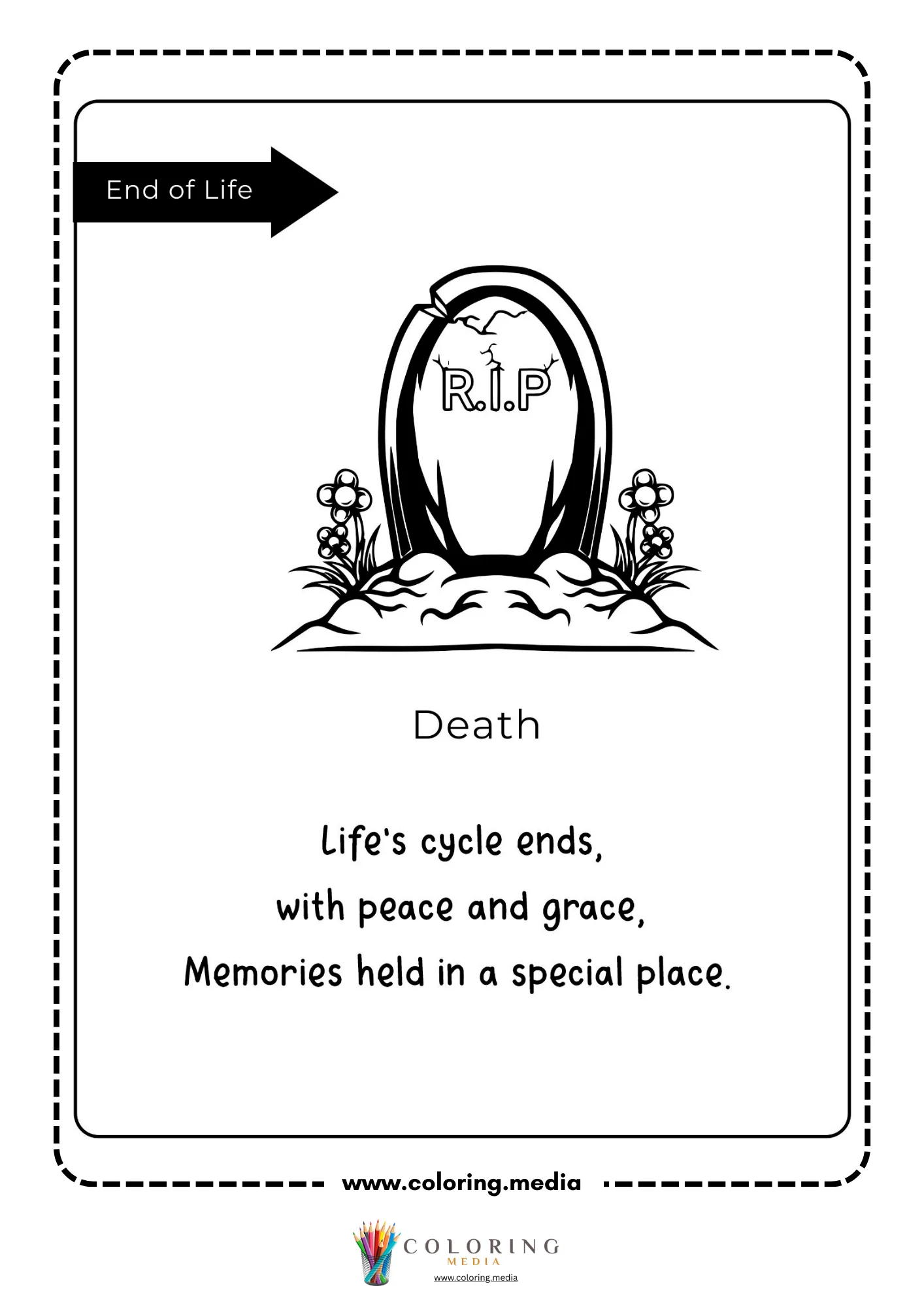 Death stage with poem