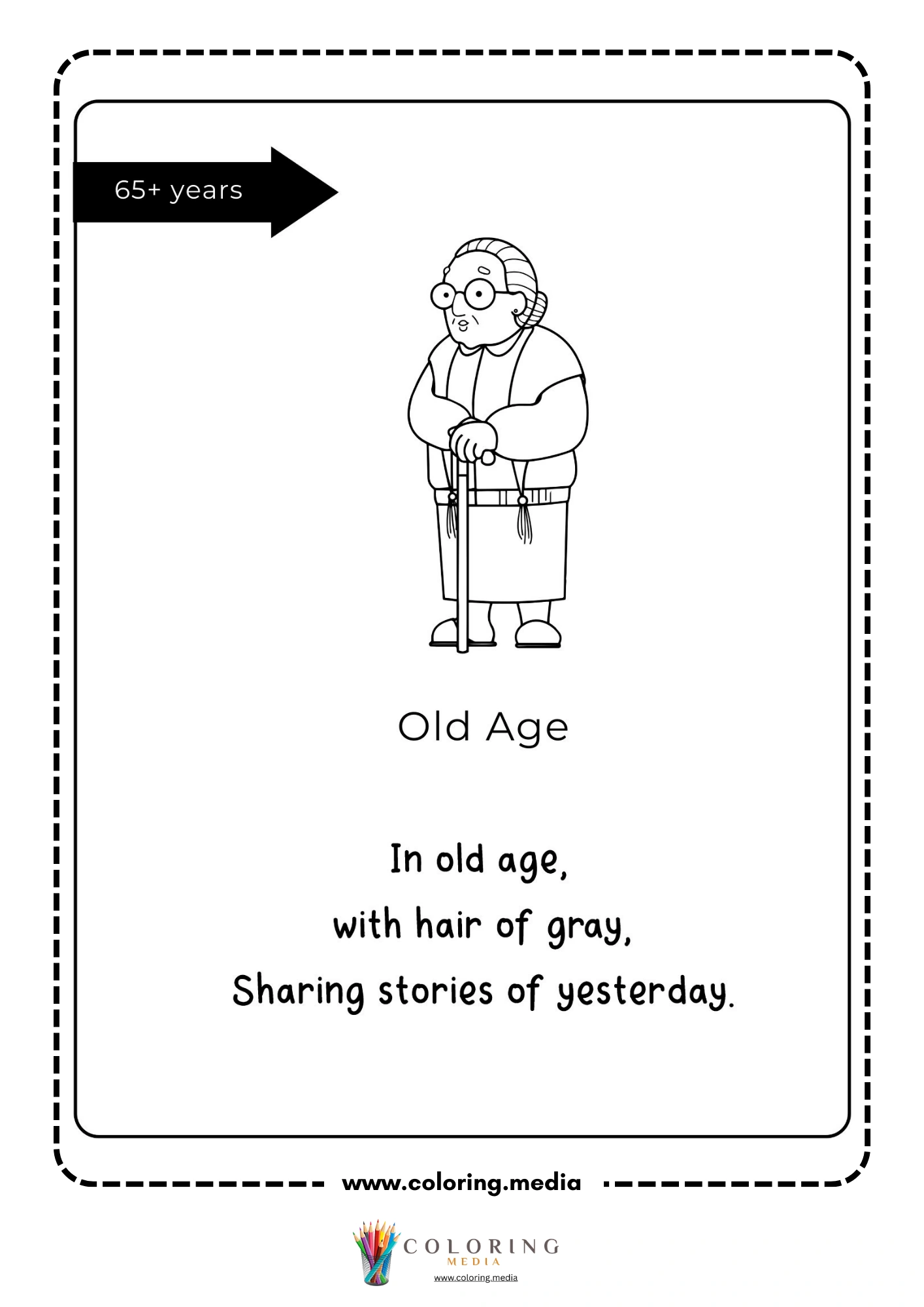 Old age stage with poem