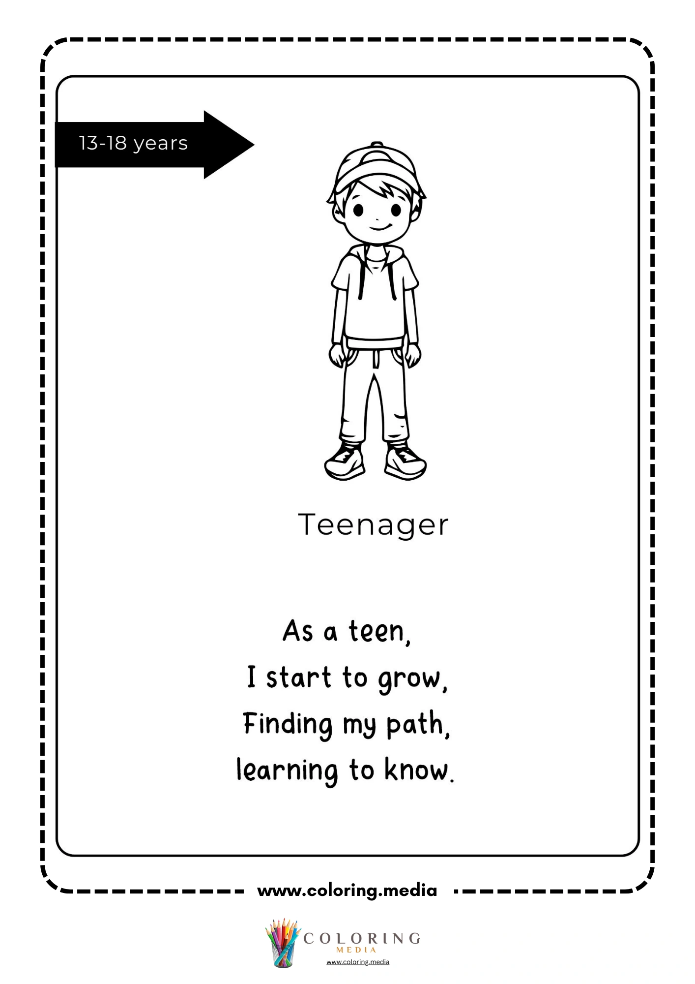Teenager stage with poem