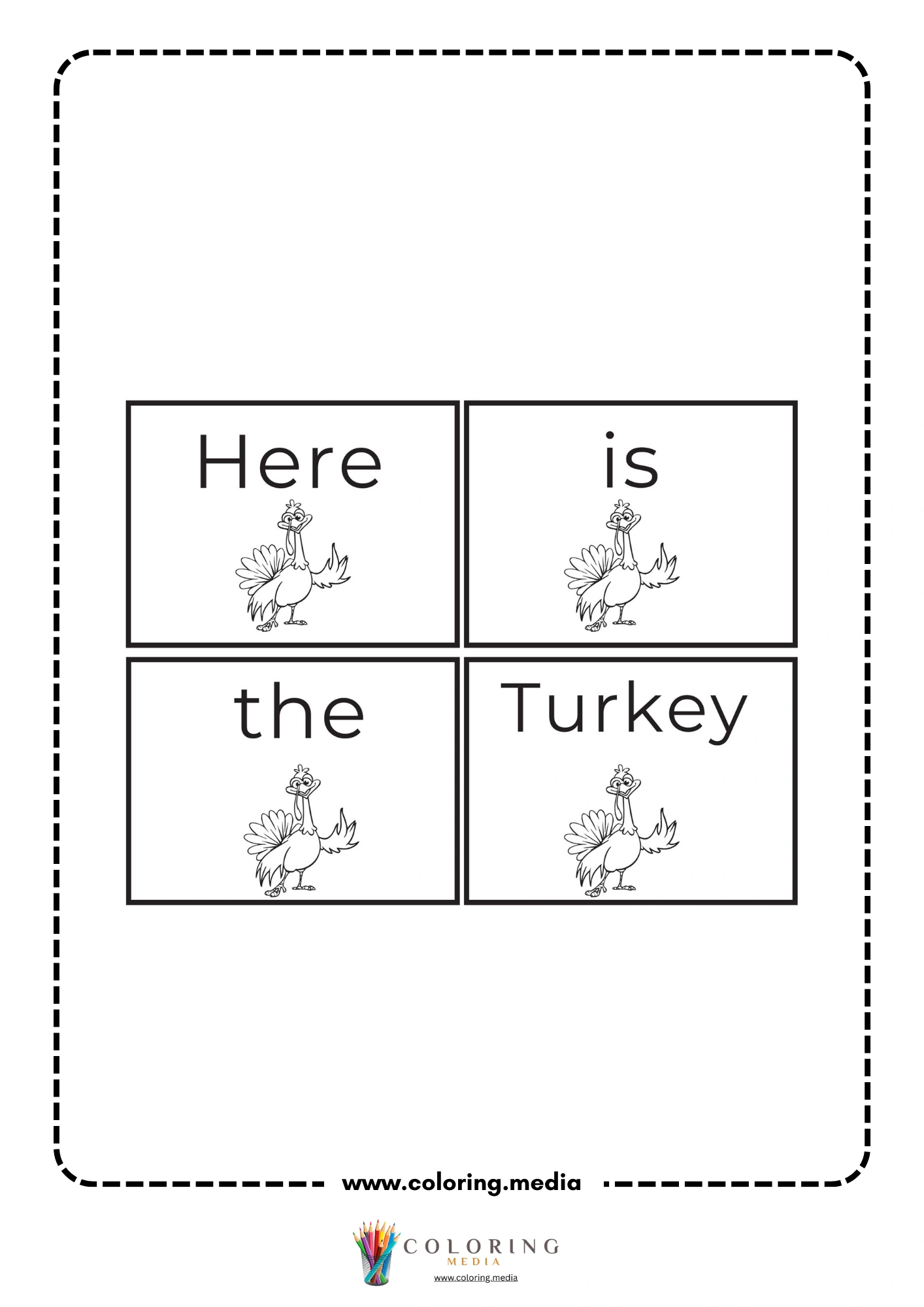 Turkey poult sentence strips