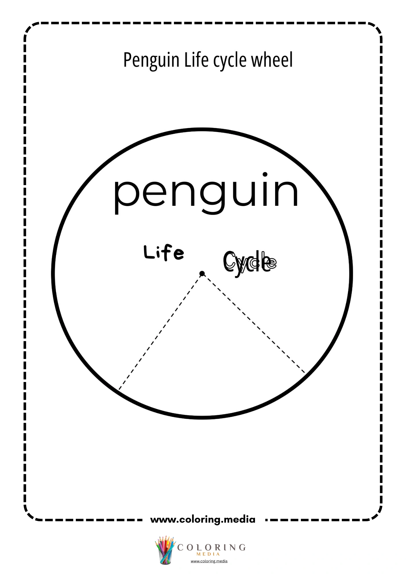 Penguin life cycle wheel template