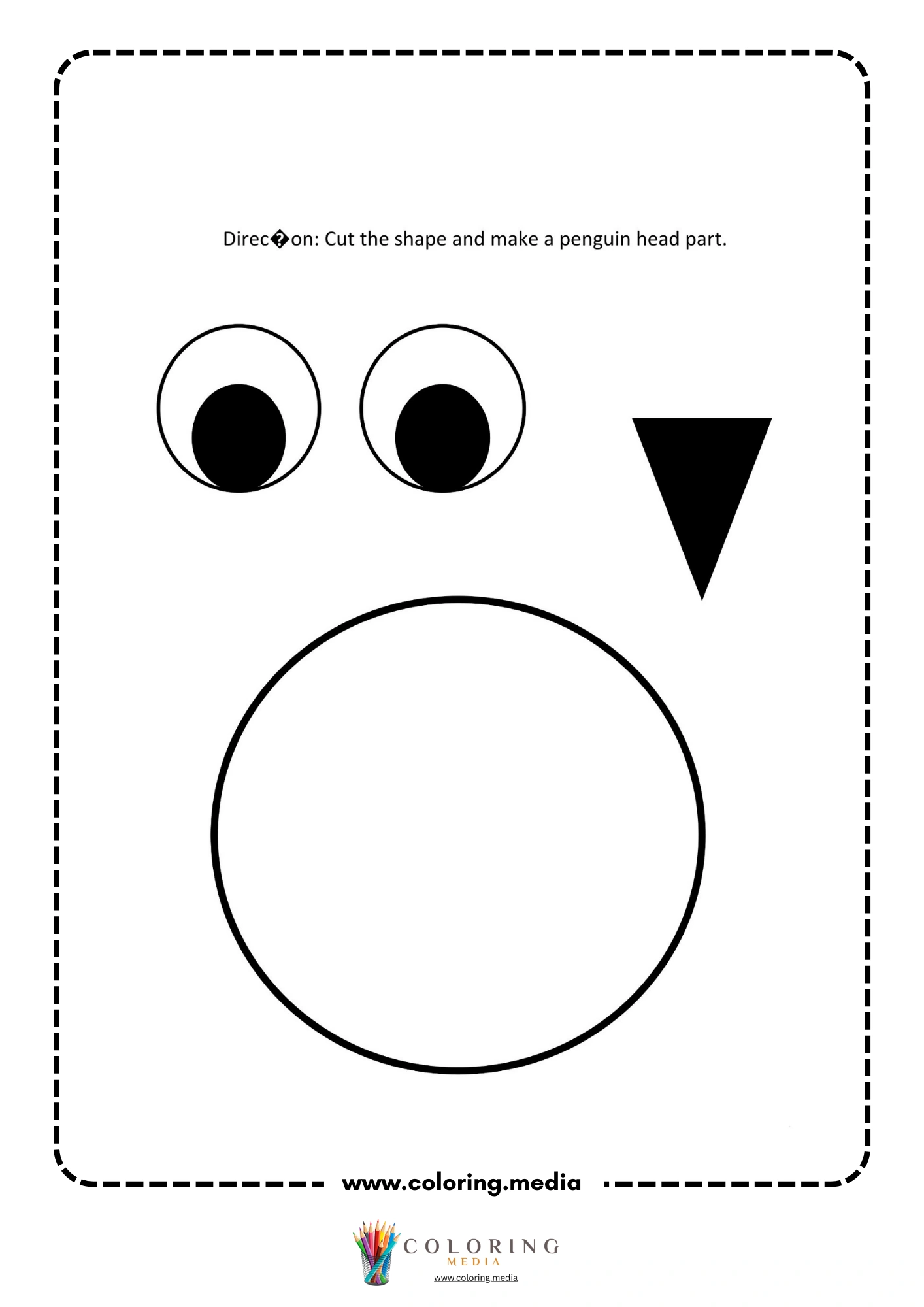 Penguin head cutout shapes